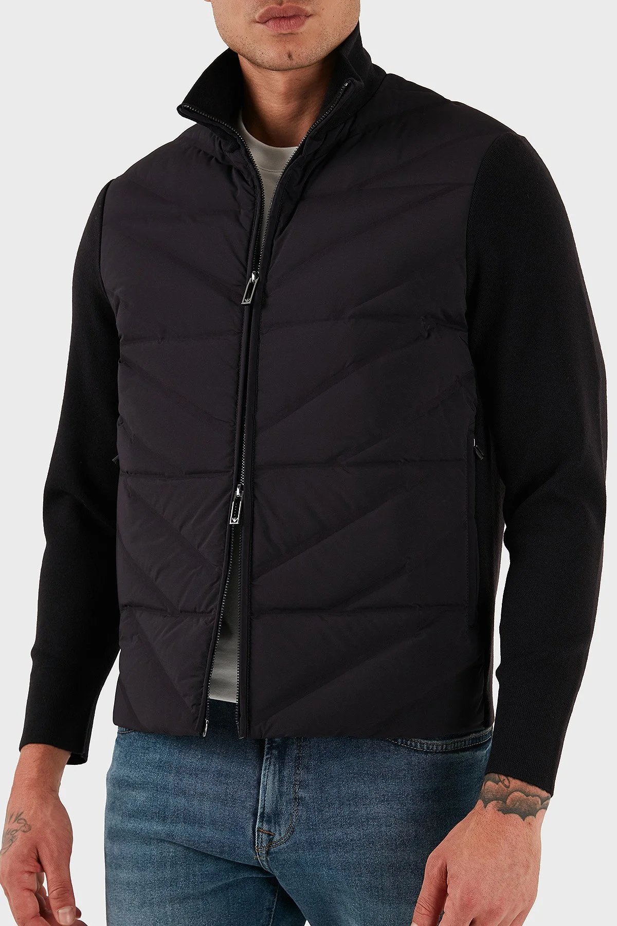 Emporio Armani Kapitoneli Regular Fit Dik Yaka Fermuarlı Erkek Mont EM003426 AF17823 UB118 LACİVERT - 3