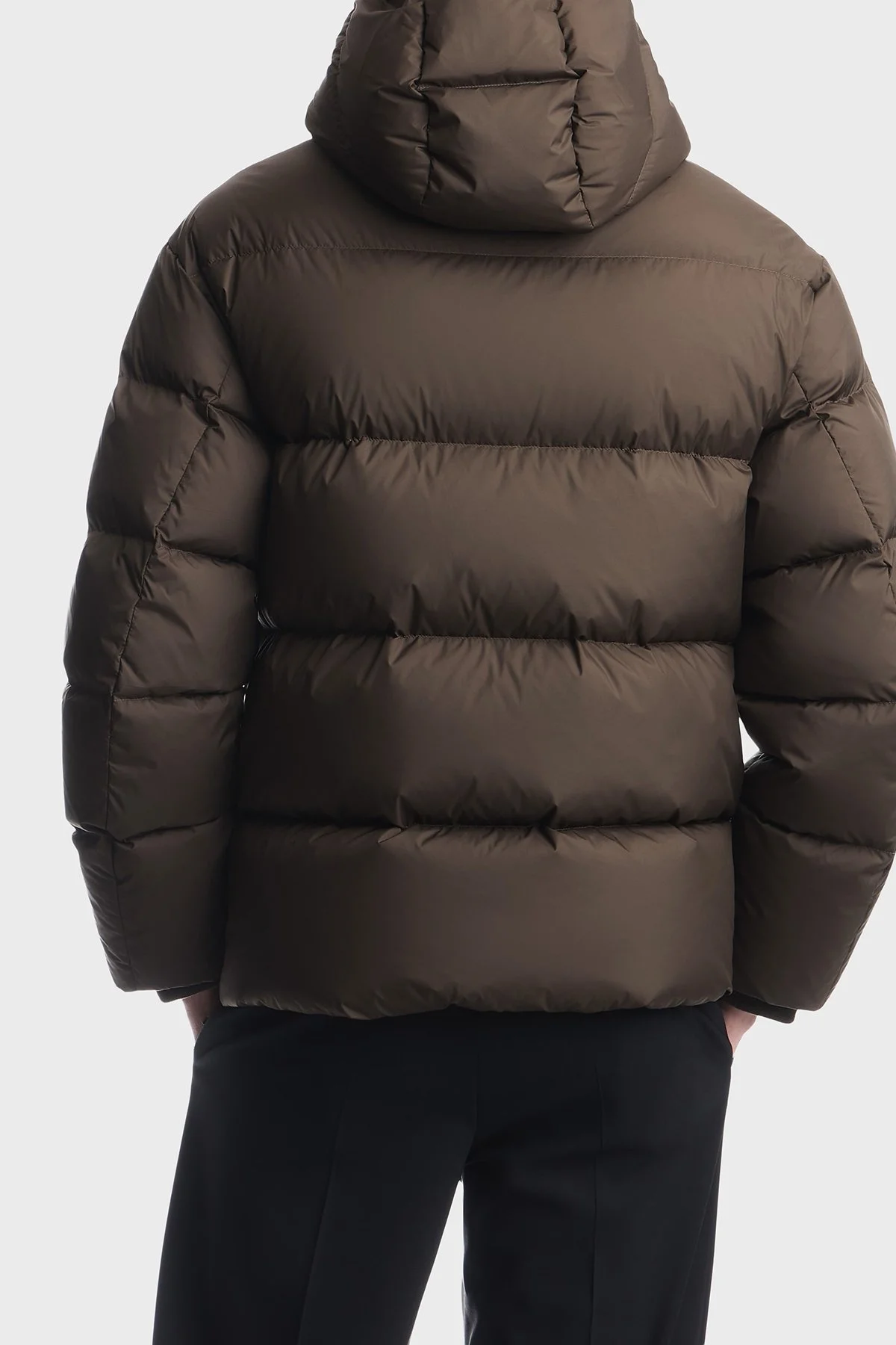 Emporio Armani Kapitoneli Regular Fit Kapüşonlu Yaka Kuş Tüyü Dolgulu Erkek Mont EM006745 AF18231 U7003 Haki - 3