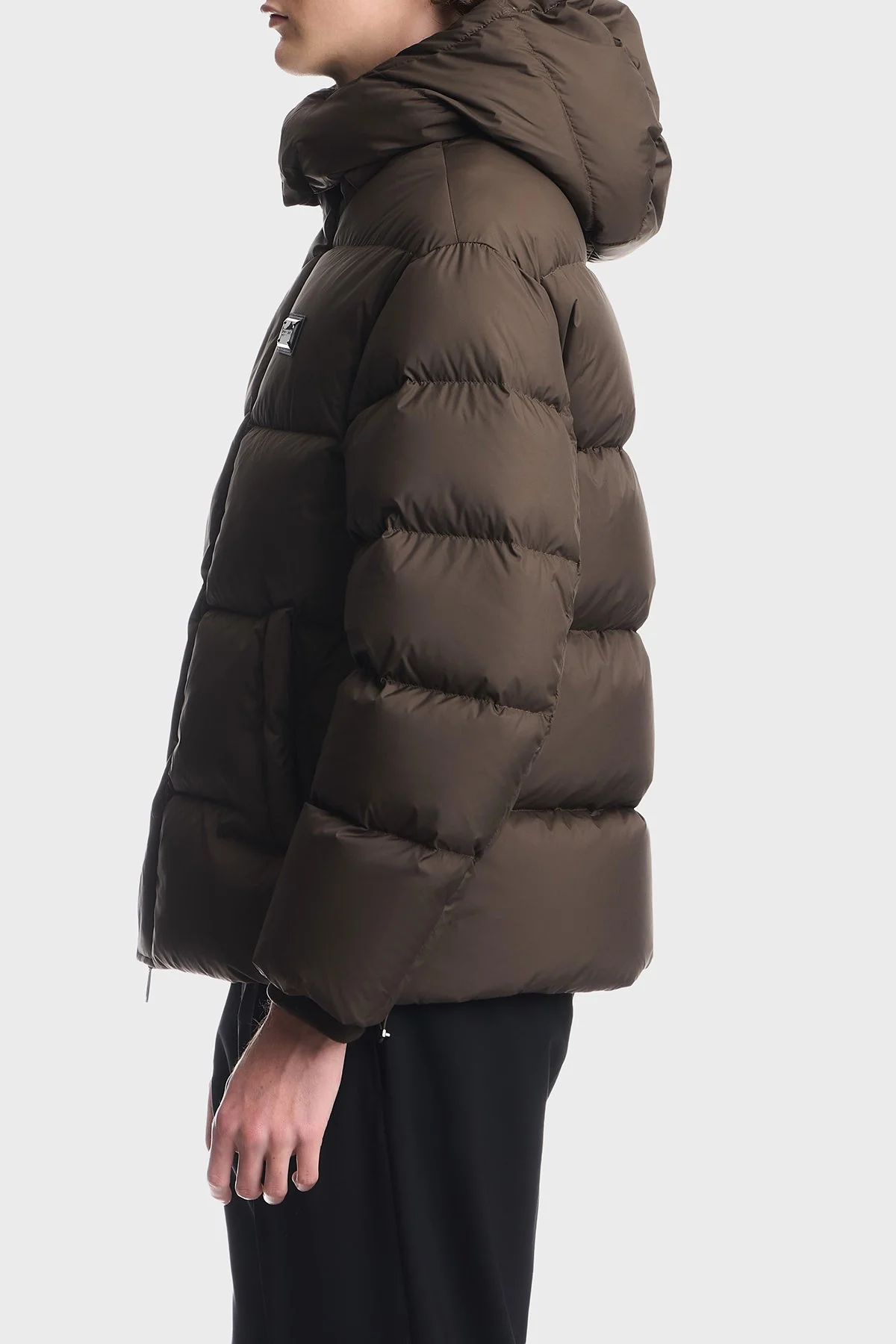 Emporio Armani Kapitoneli Regular Fit Kapüşonlu Yaka Kuş Tüyü Dolgulu Erkek Mont EM006745 AF18231 U7003 Haki - 4