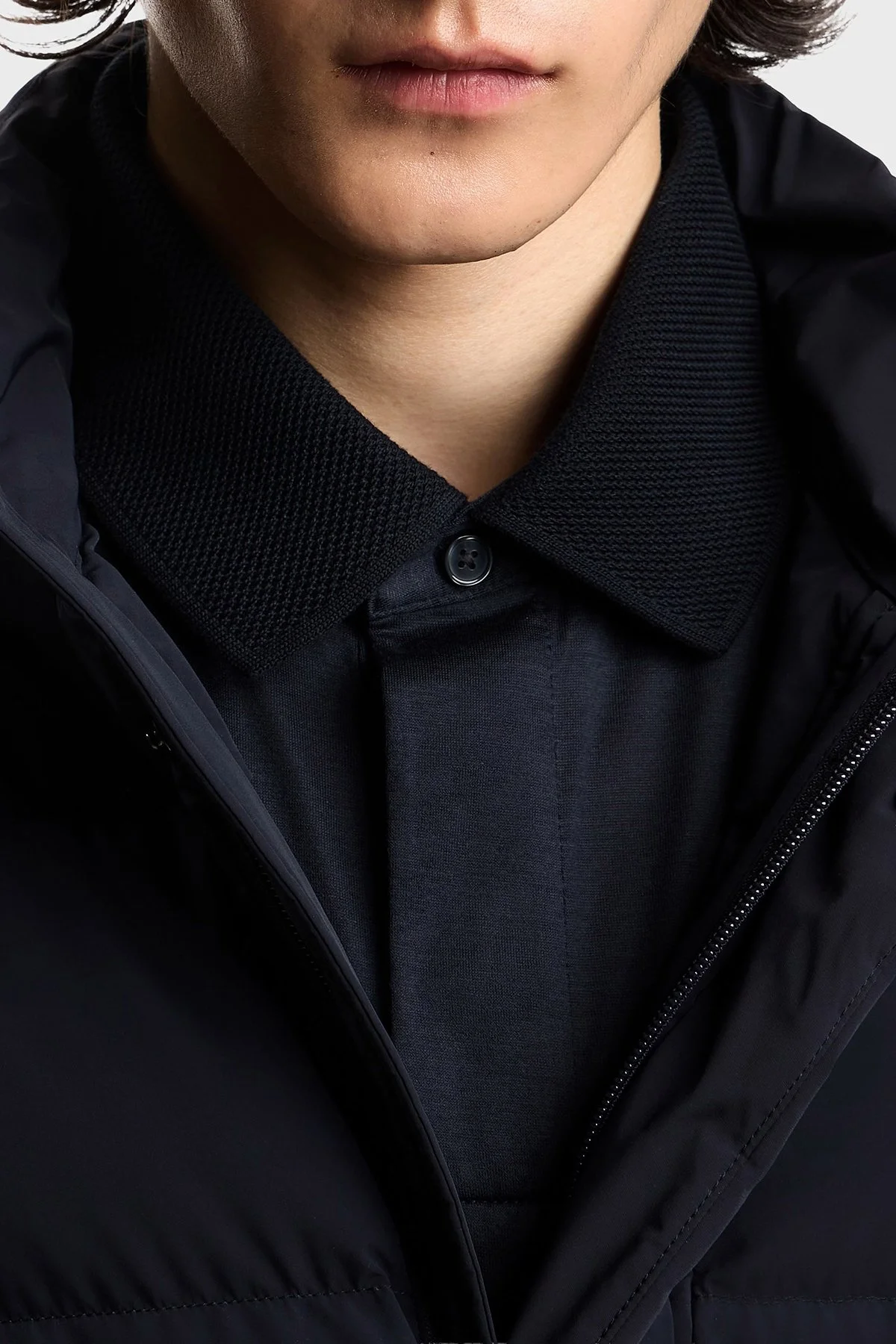 Emporio Armani Kapitoneli Su İtici Dik Yaka Şişme Erkek Mont EM004948 AF18499 UB118 Lacivert - 6