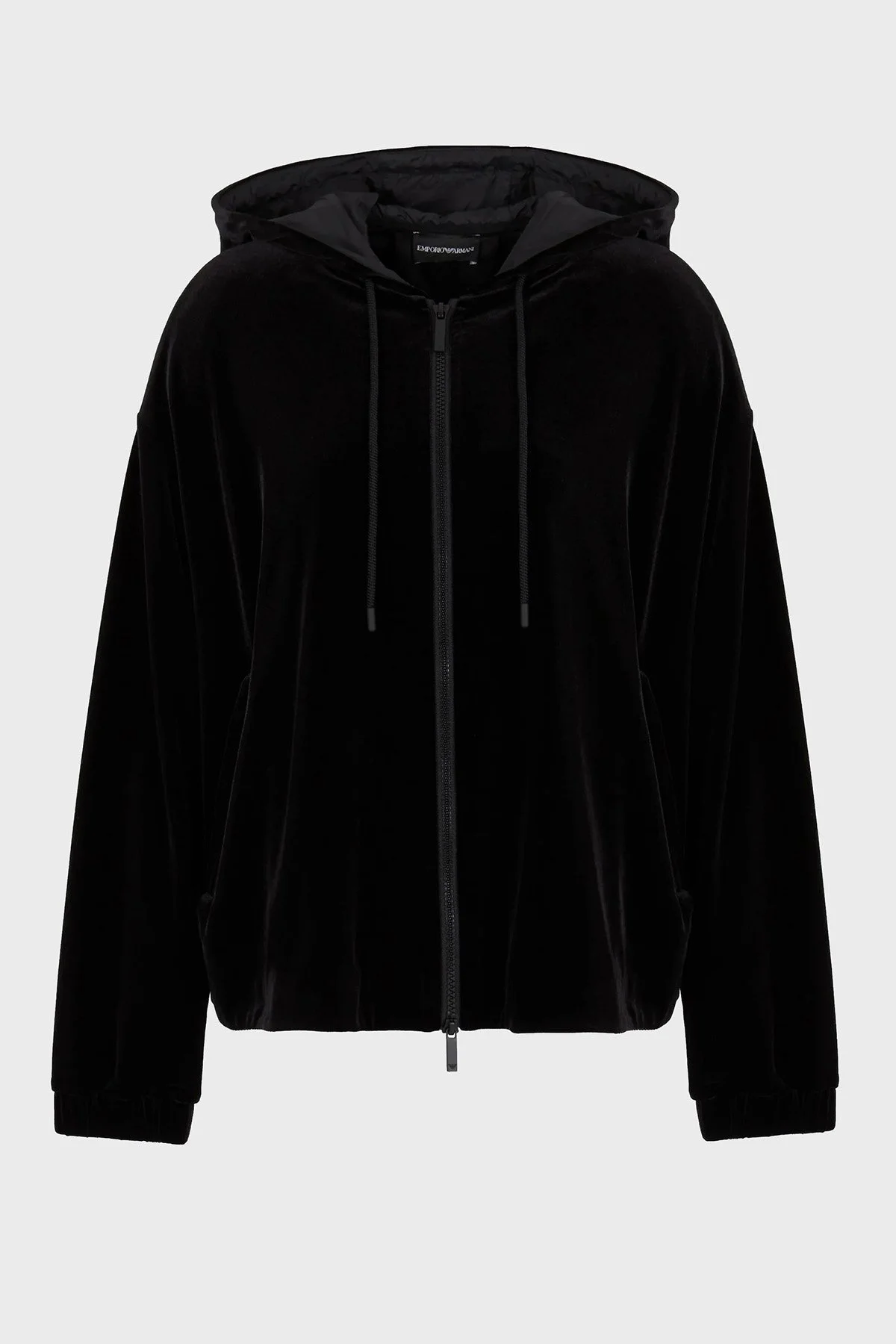 Emporio Armani Kapüşonlu Cepli Fermuarlı Şönil Bayan Sweat 6R2M6G 2JVZZ 0999 SİYAH - 6