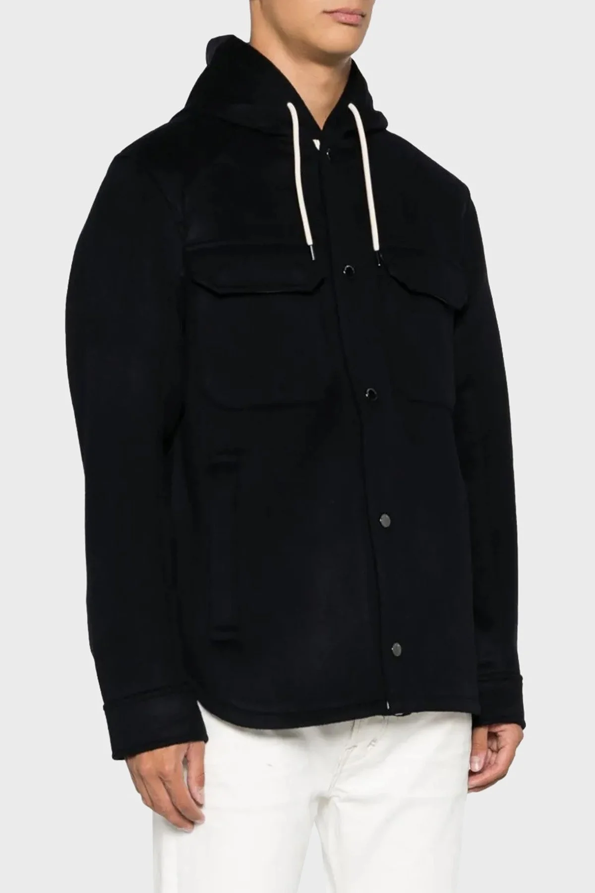 Emporio Armani Kapüşonlu Cepli Yumuşak Dokulu Yünlü Astarsız Erkek Ceket 6R1B94 1NMYZ 0999 SİYAH - 1