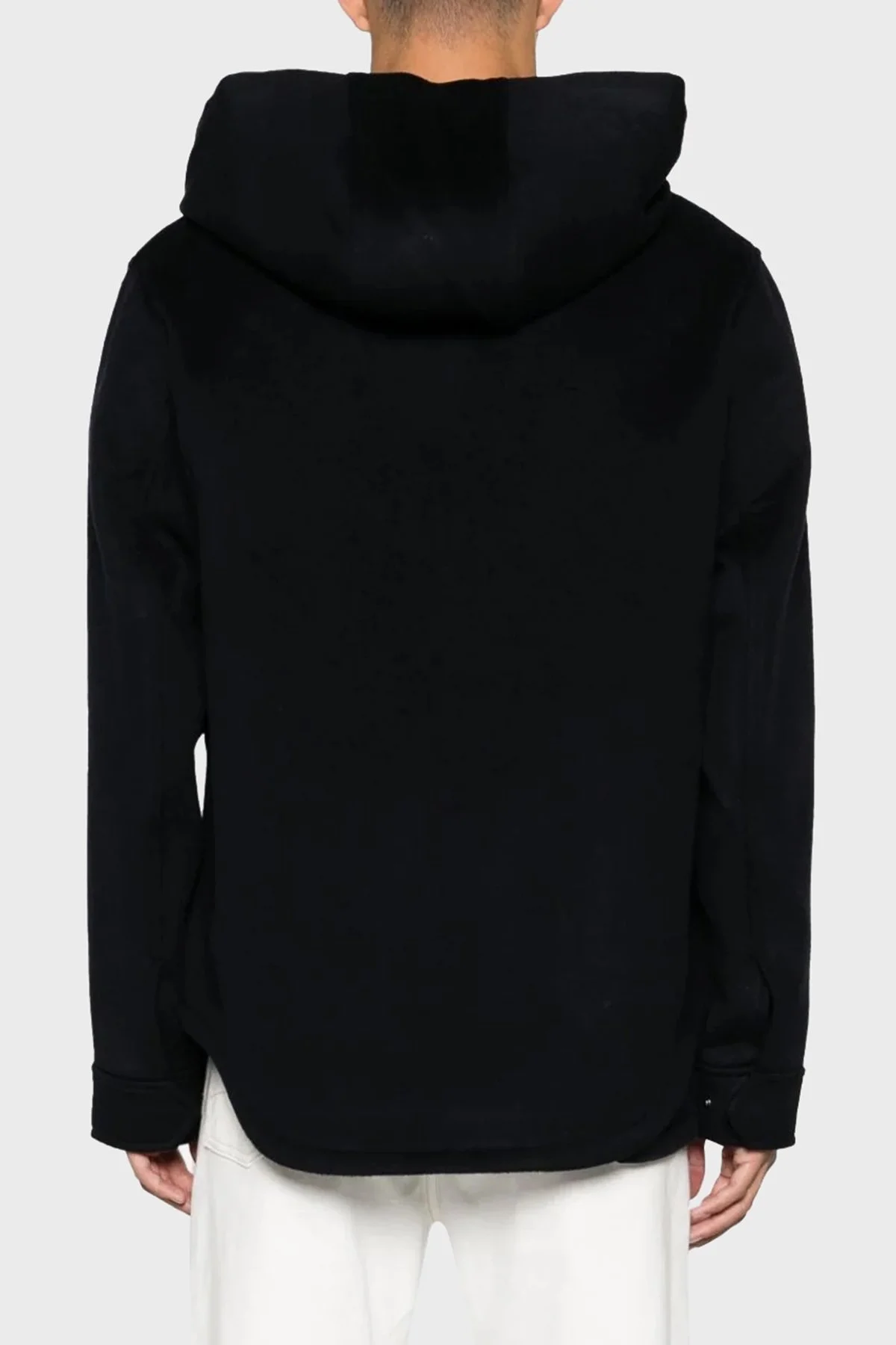 Emporio Armani Kapüşonlu Cepli Yumuşak Dokulu Yünlü Astarsız Erkek Ceket 6R1B94 1NMYZ 0999 SİYAH - 3