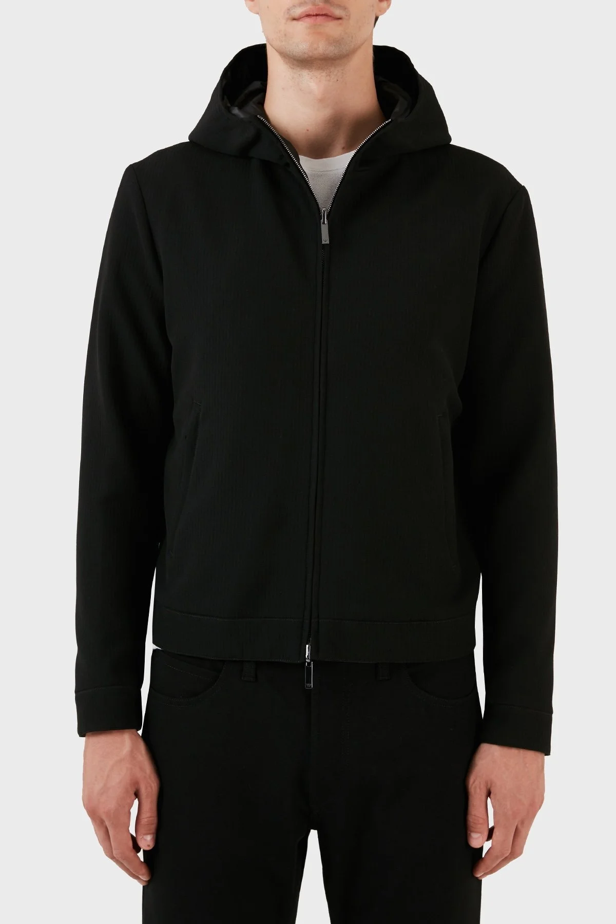 Emporio Armani Kapüşonlu Çift Taraflı Regular Fit Erkek Ceket H41R41 E1061 999 SİYAH - 1
