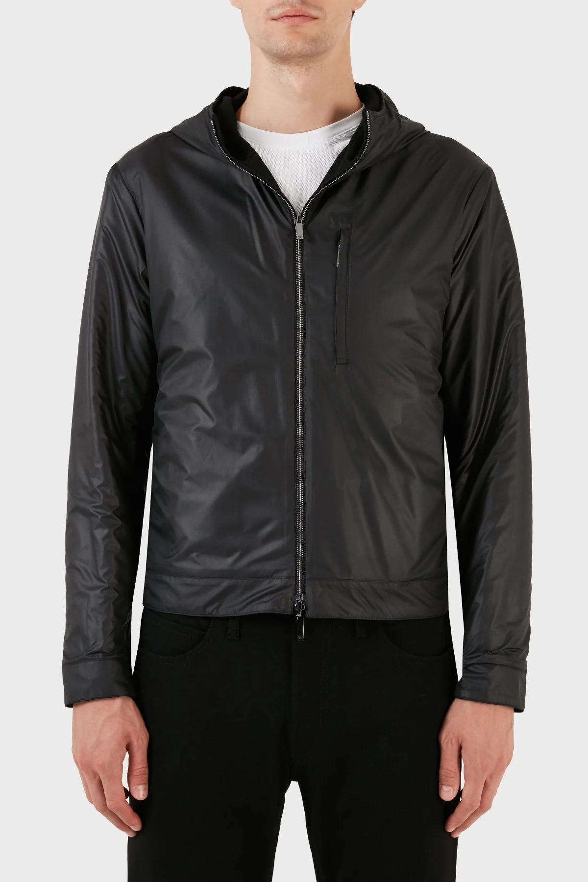 Emporio Armani Kapüşonlu Çift Taraflı Regular Fit Erkek Ceket H41R41 E1061 999 SİYAH - 2