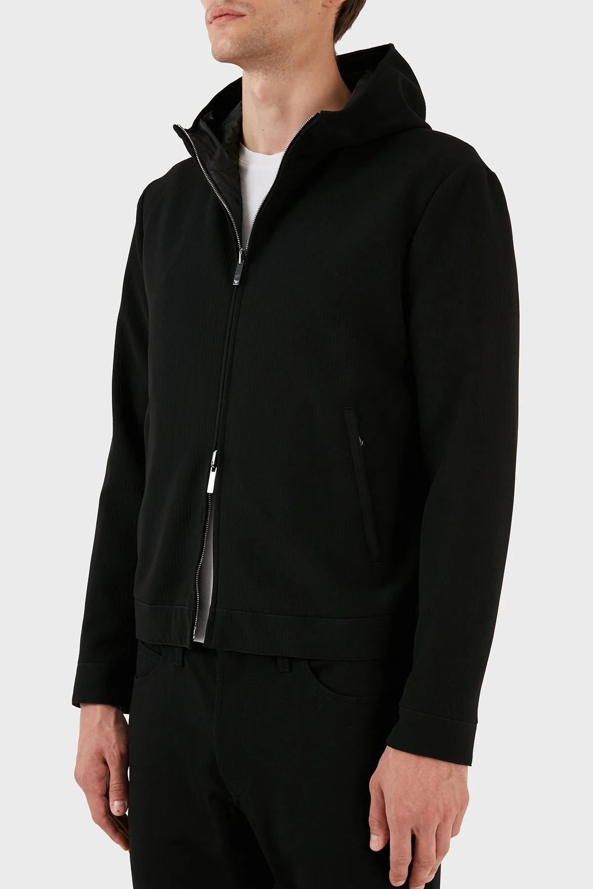 Emporio Armani Kapüşonlu Çift Taraflı Regular Fit Erkek Ceket H41R41 E1061 999 SİYAH - 6