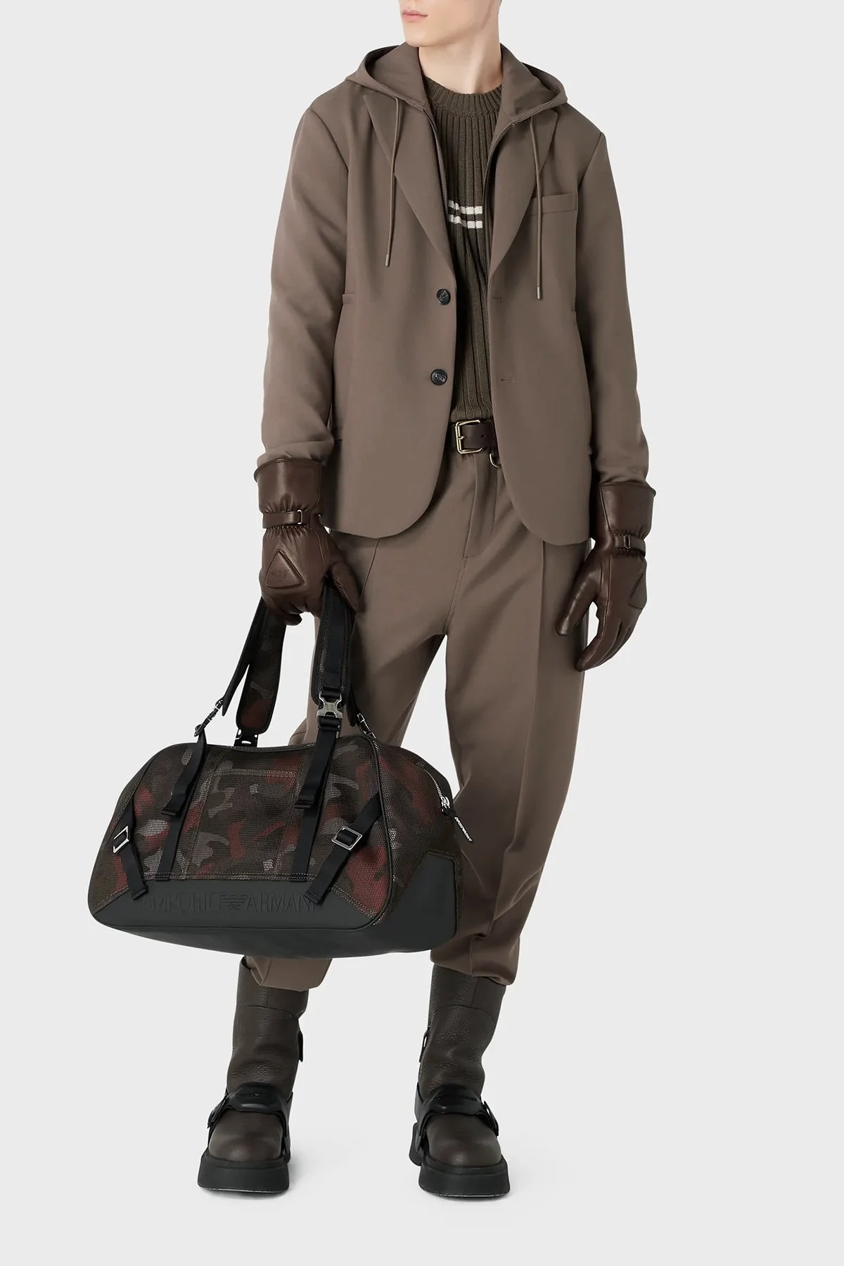 Emporio Armani Kapüşonlu Çıkarılabilir İç Panelli Regular Fit Erkek Ceket 6R1G73 1NFTZ 0440 KAHVE - 1