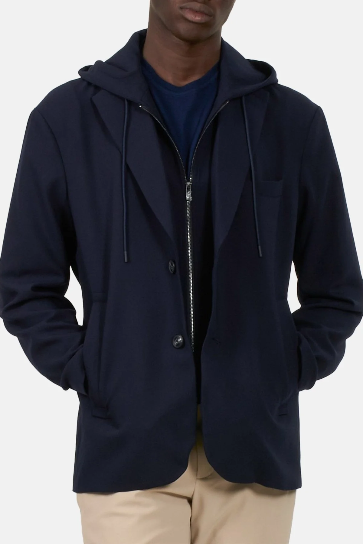 Emporio Armani Kapüşonlu Çıkarılabilir İç Panelli Regular Fit Erkek Ceket 6R1G73 1NFTZ 0920 LACİVERT - 3