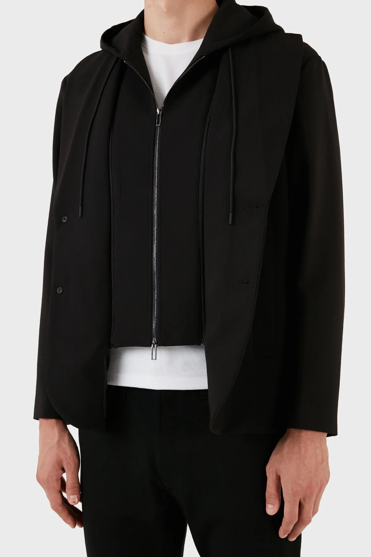 Emporio Armani Kapüşonlu Çıkarılabilir İç Panelli Regular Fit Erkek Ceket 6R1G73 1NFTZ 0999 SİYAH - 3