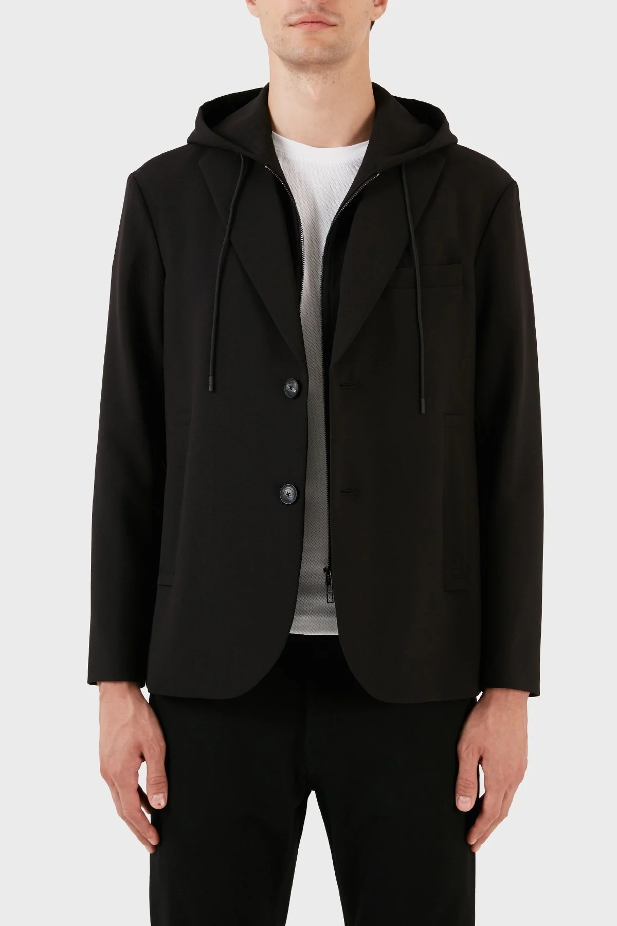 Emporio Armani Kapüşonlu Çıkarılabilir İç Panelli Regular Fit Erkek Ceket 6R1G73 1NFTZ 0999 SİYAH - 6