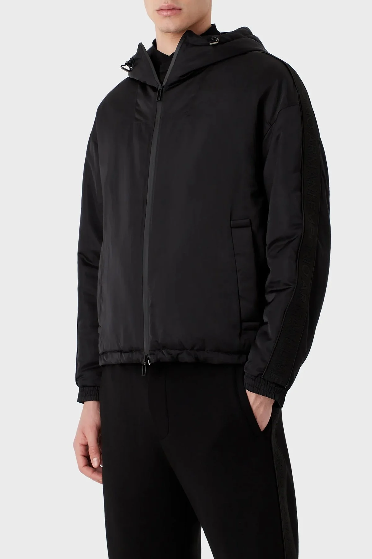 Emporio Armani Kapüşonlu Fermuarlı Cepli Regular Fit Erkek Mont 3R1BD1 1NRYZ 0999 SİYAH - 1