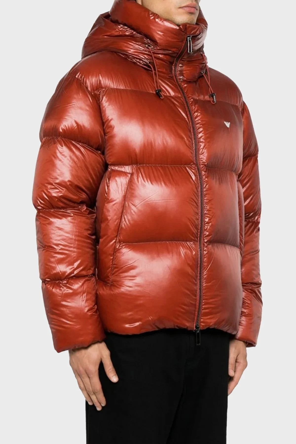 Emporio Armani Kapüşonlu Kuş Tüyü Dolgulu Soğuğa Dayanıklı Su İtici Şişme Erkek Mont 6R1B97 1NKZZ 0454 BORDO - 2
