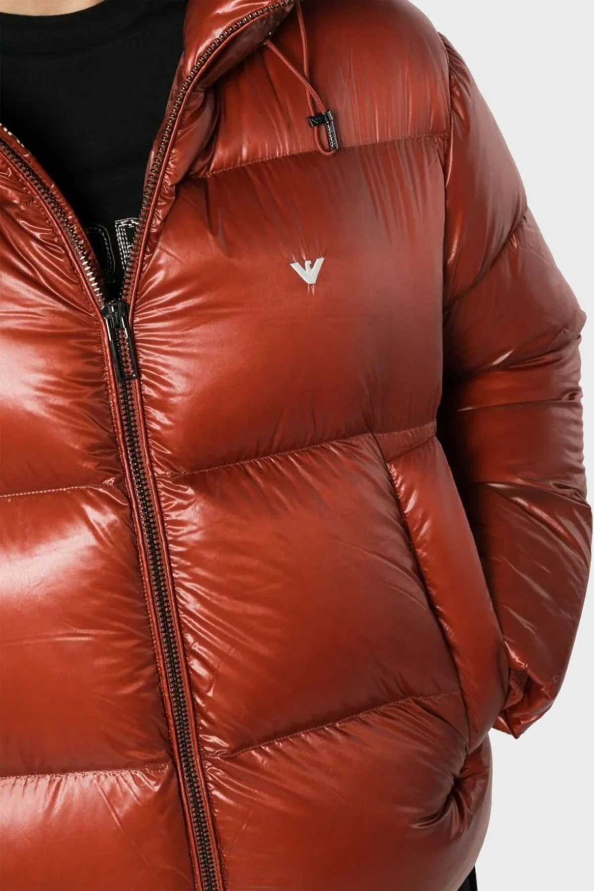 Emporio Armani Kapüşonlu Kuş Tüyü Dolgulu Soğuğa Dayanıklı Su İtici Şişme Erkek Mont 6R1B97 1NKZZ 0454 BORDO - 3