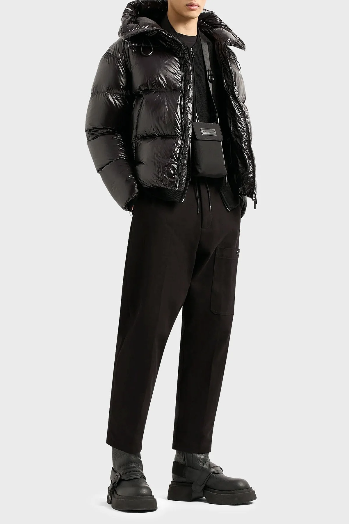 Emporio Armani Kapüşonlu Kuş Tüyü Dolgulu Soğuğa Dayanıklı Su İtici Şişme Erkek Mont 6R1B97 1NKZZ 0999 SİYAH - 3