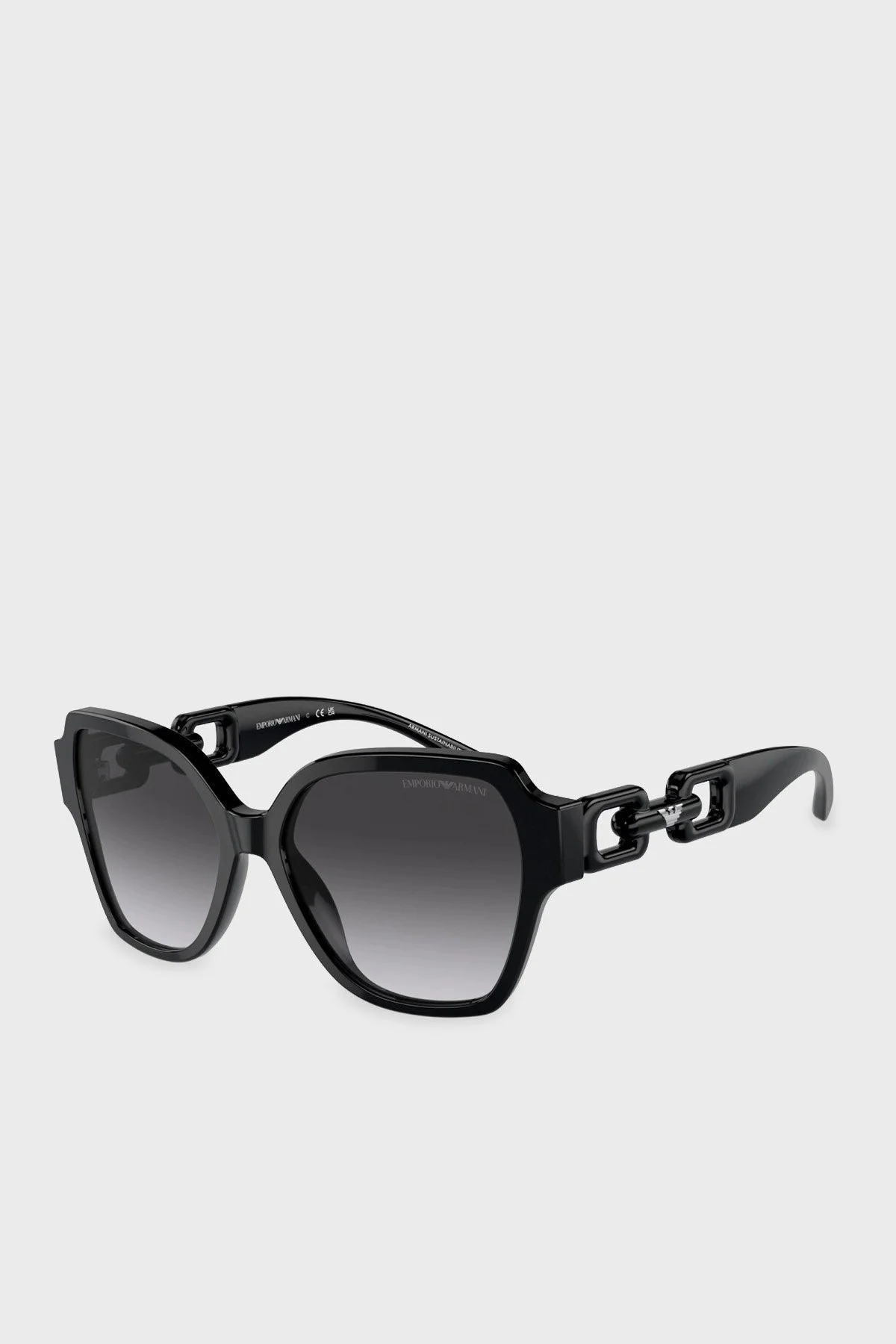 Emporio Armani Kare Güneş Bayan Gözlük 0EA4202 50178G 54 Parlak Siyah-Degrade Gri - 1