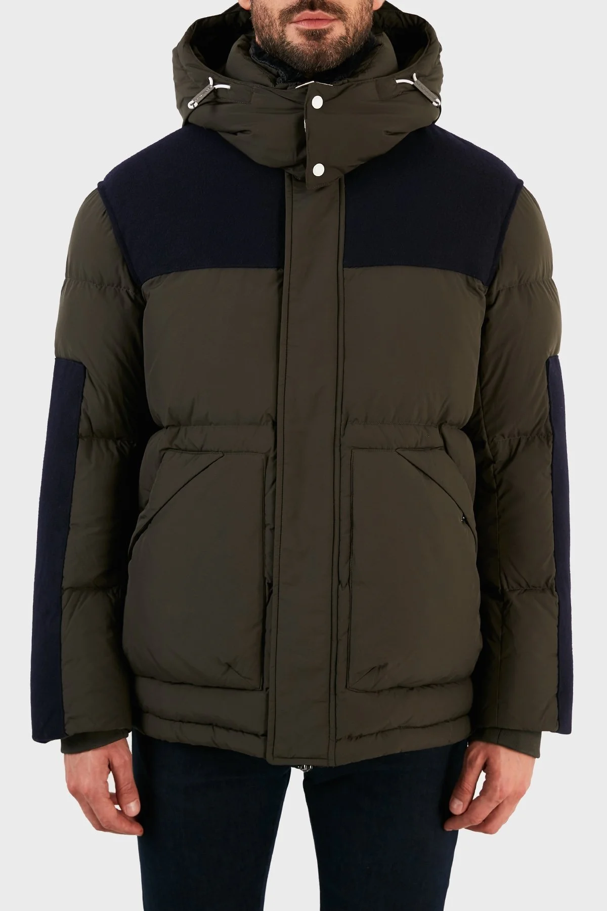 Emporio Armani Kaz Tüyü Dolgulu Çıkarılabilir Kapüşonlu Su Geçirmez Erkek Mont 6K1B83 1NWXZ 0558 HAKİ - 1