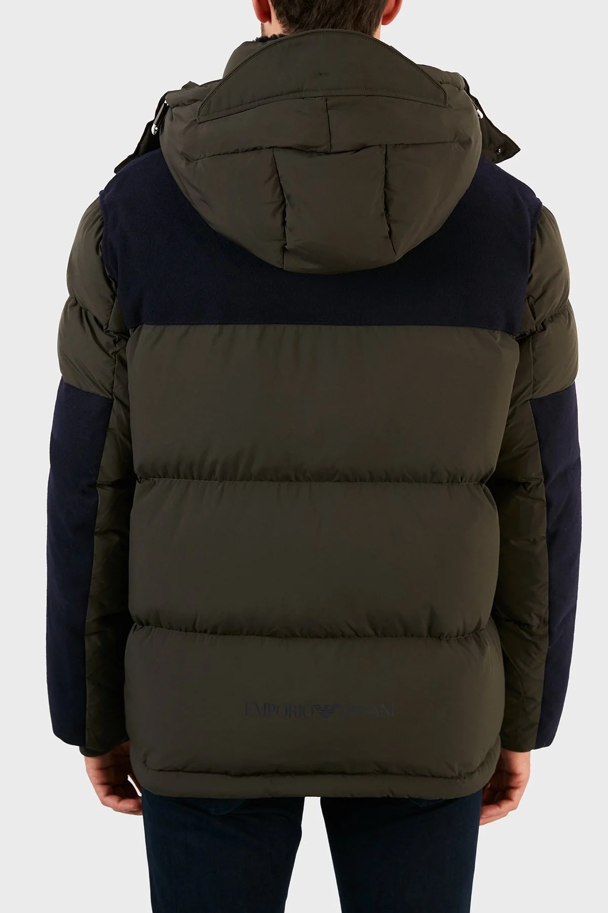 Emporio Armani Kaz Tüyü Dolgulu Çıkarılabilir Kapüşonlu Su Geçirmez Erkek Mont 6K1B83 1NWXZ 0558 HAKİ - 2
