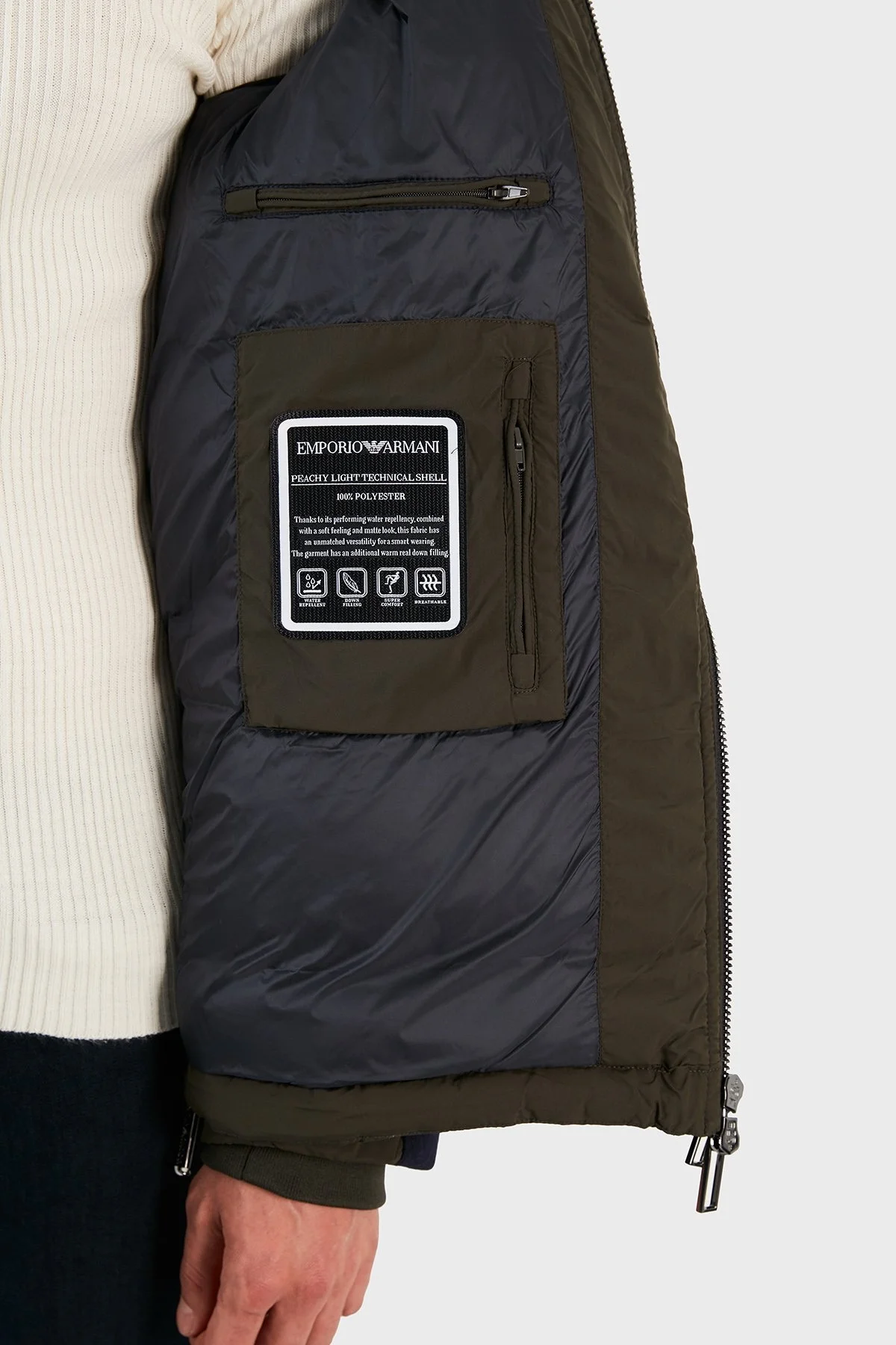 Emporio Armani Kaz Tüyü Dolgulu Çıkarılabilir Kapüşonlu Su Geçirmez Erkek Mont 6K1B83 1NWXZ 0558 HAKİ - 5