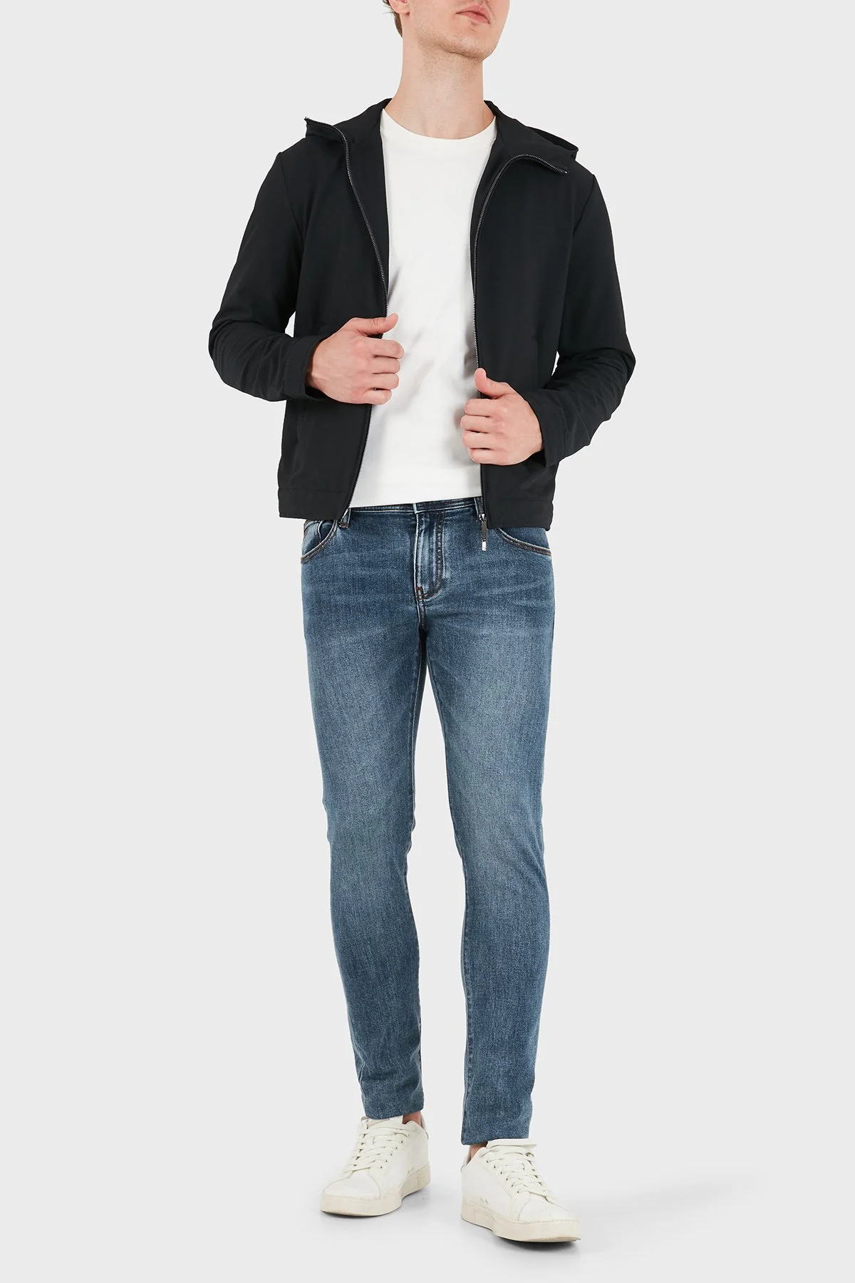 Emporio Armani Kaz Tüyü Dolgulu Kapüşonlu Erkek Ceket EM006752 AF28011 UB118 Lacivert - 2