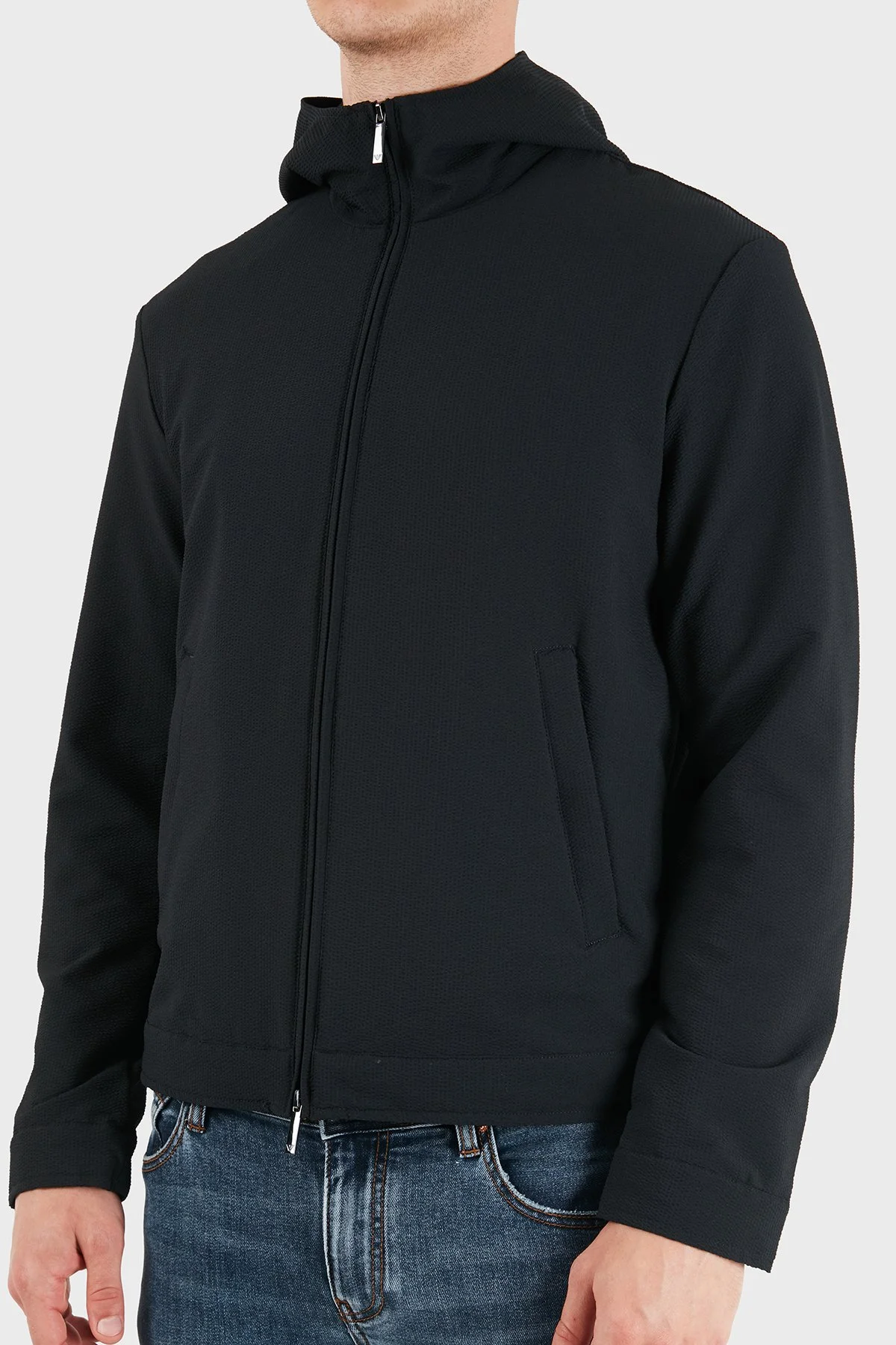 Emporio Armani Kaz Tüyü Dolgulu Kapüşonlu Erkek Ceket EM006752 AF28011 UB118 Lacivert - 4