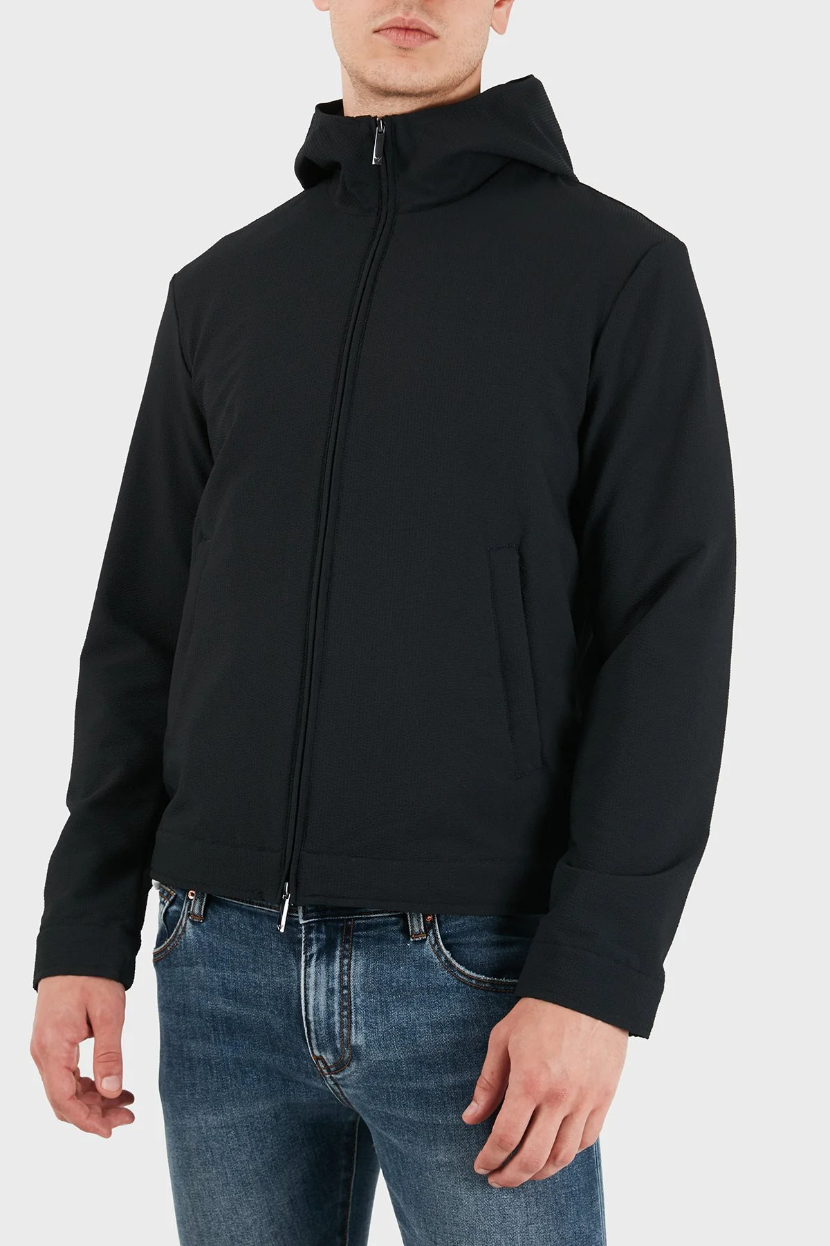 Emporio Armani Kaz Tüyü Dolgulu Kapüşonlu Erkek Ceket EM006752 AF28011 UB118 Lacivert - 5