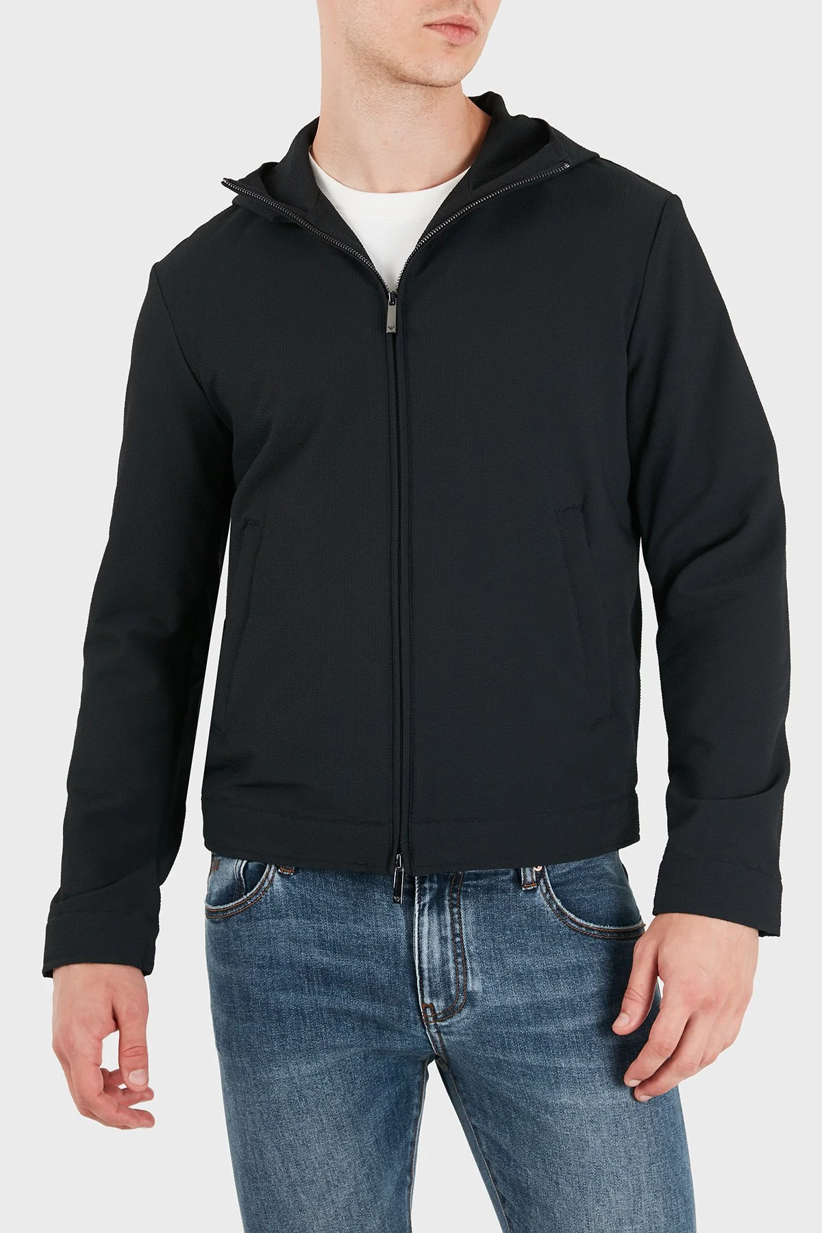 Emporio Armani Kaz Tüyü Dolgulu Kapüşonlu Erkek Ceket EM006752 AF28011 UB118 Lacivert - 6