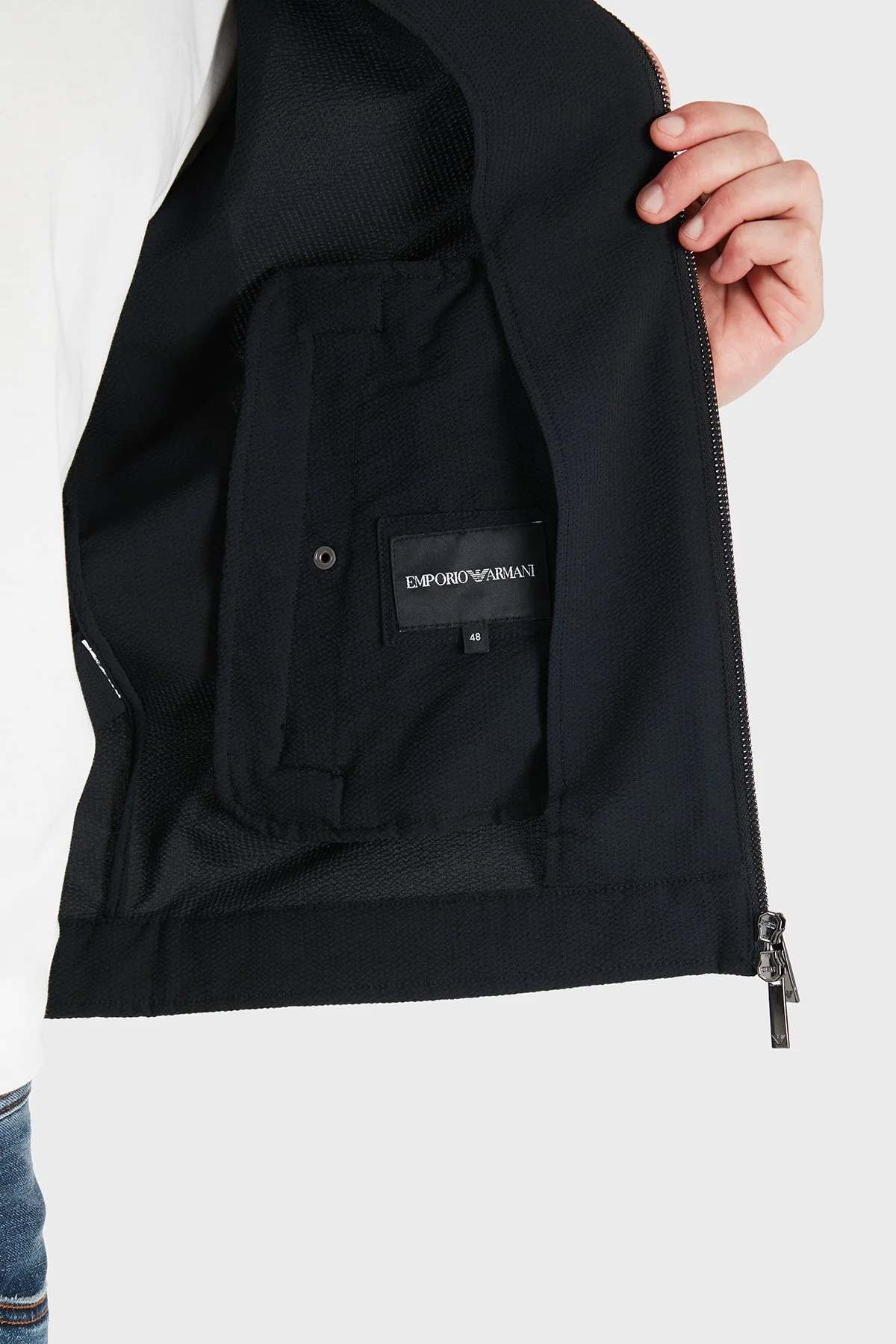 Emporio Armani Kaz Tüyü Dolgulu Kapüşonlu Erkek Ceket EM006752 AF28011 UB118 Lacivert - 7