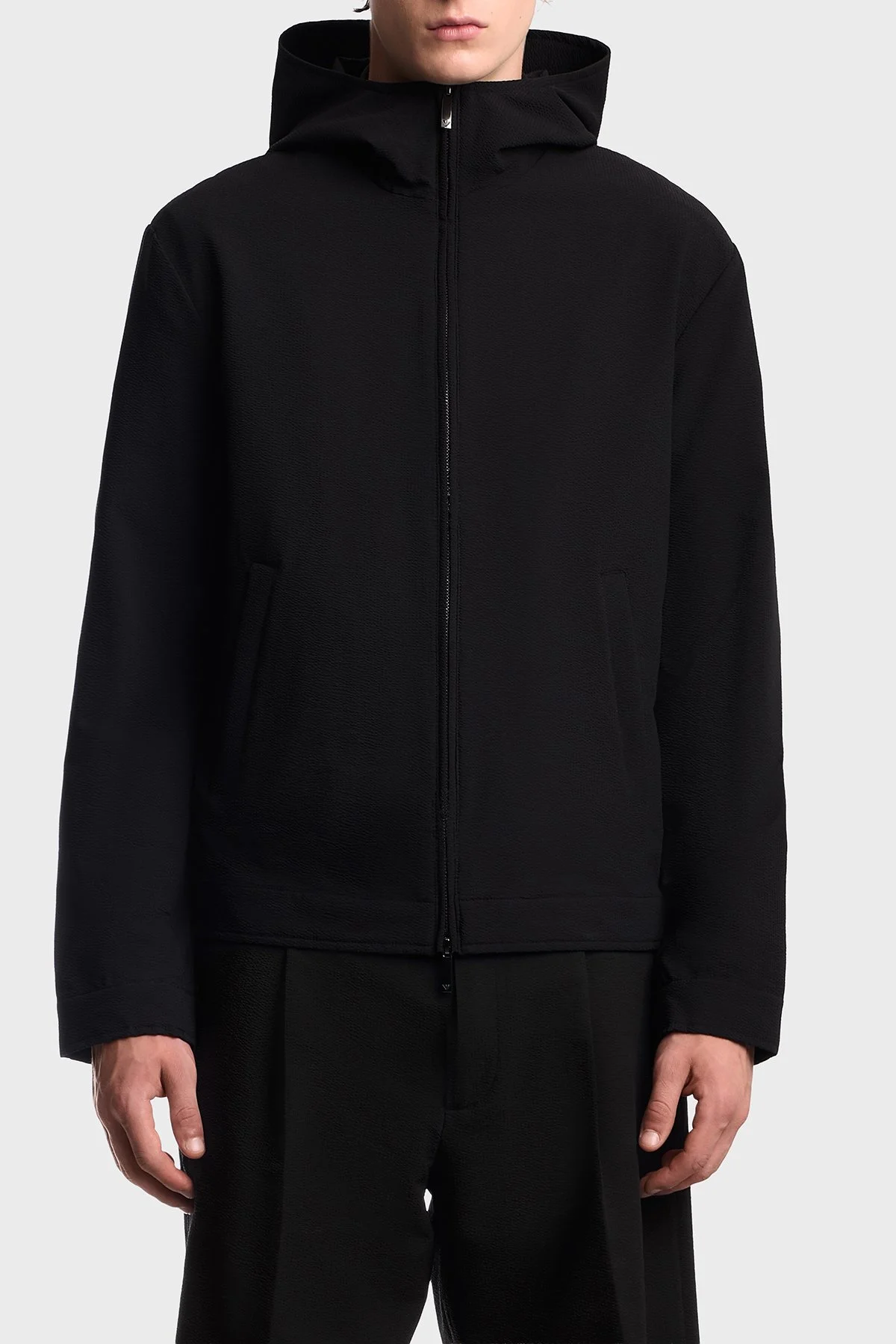 Emporio Armani Kaz Tüyü Dolgulu Kapüşonlu Erkek Ceket EM006752 AF28011 UC001 Siyah - 1