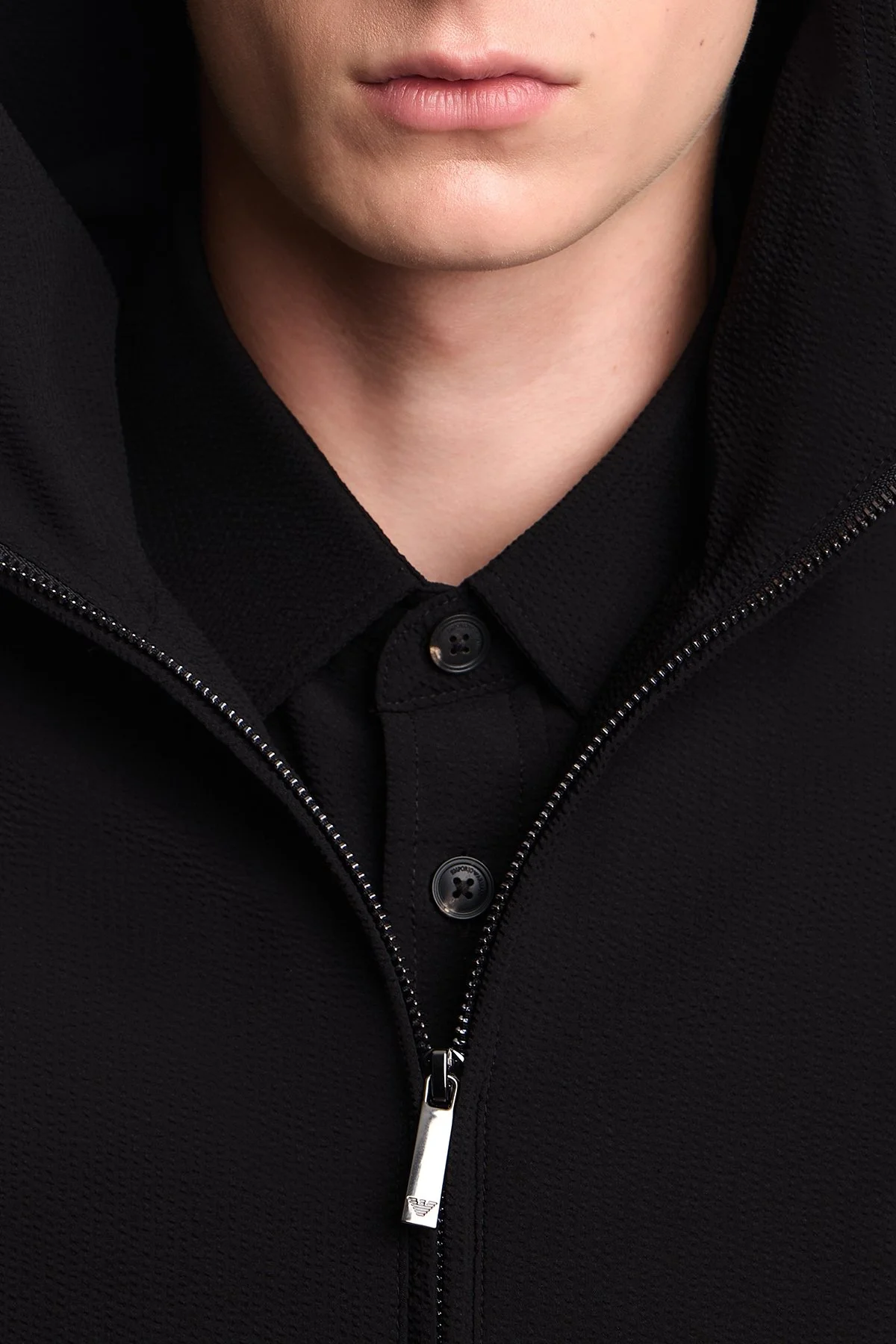 Emporio Armani Kaz Tüyü Dolgulu Kapüşonlu Erkek Ceket EM006752 AF28011 UC001 Siyah - 5