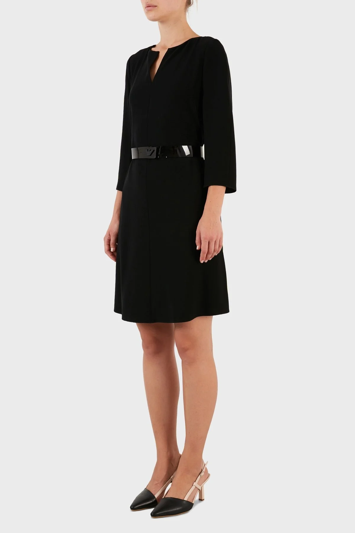 Emporio Armani Kemerli Truvakar Kol Slim Fit Bayan Elbise H3NA2C 2NWAZ 0999 SİYAH - 2