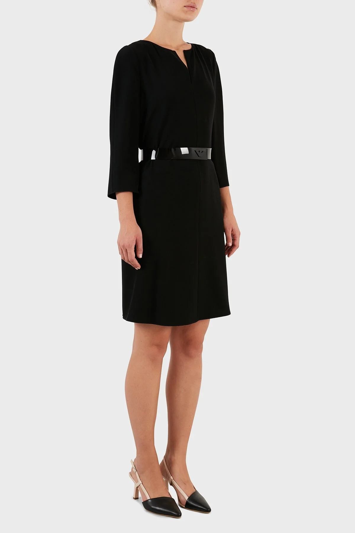 Emporio Armani Kemerli Truvakar Kol Slim Fit Bayan Elbise H3NA2C 2NWAZ 0999 SİYAH - 3