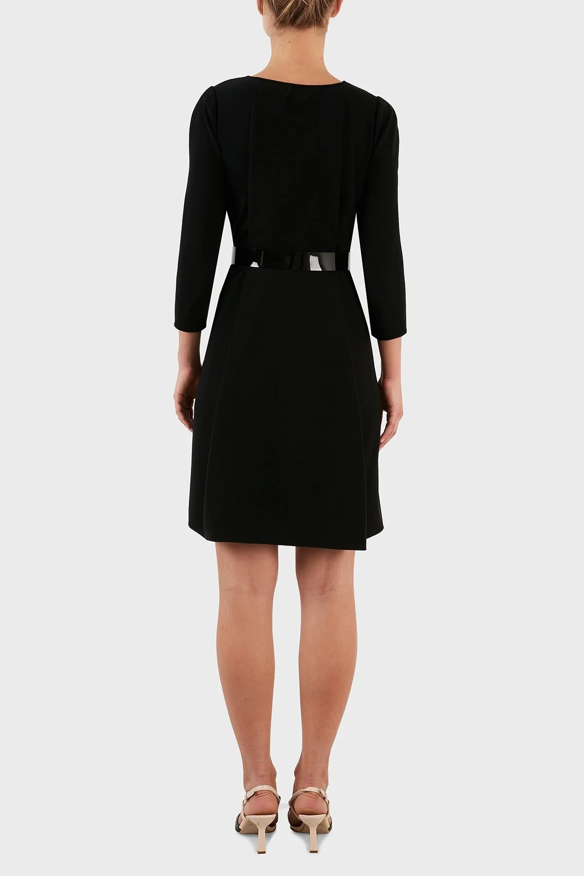 Emporio Armani Kemerli Truvakar Kol Slim Fit Bayan Elbise H3NA2C 2NWAZ 0999 SİYAH - 5