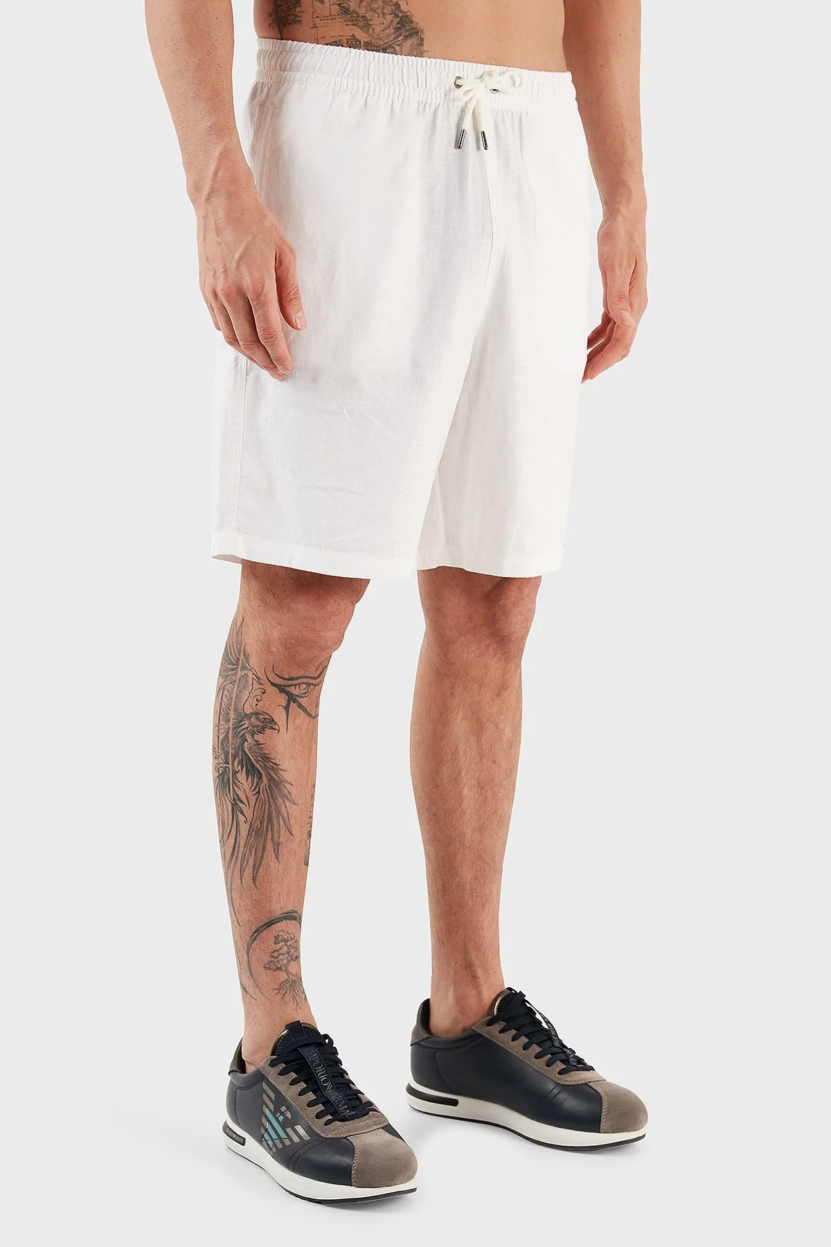 Emporio Armani Keten Karışımlı Regular Fit Cepli Erkek Short 211864 3R467 00010 BEYAZ - 2