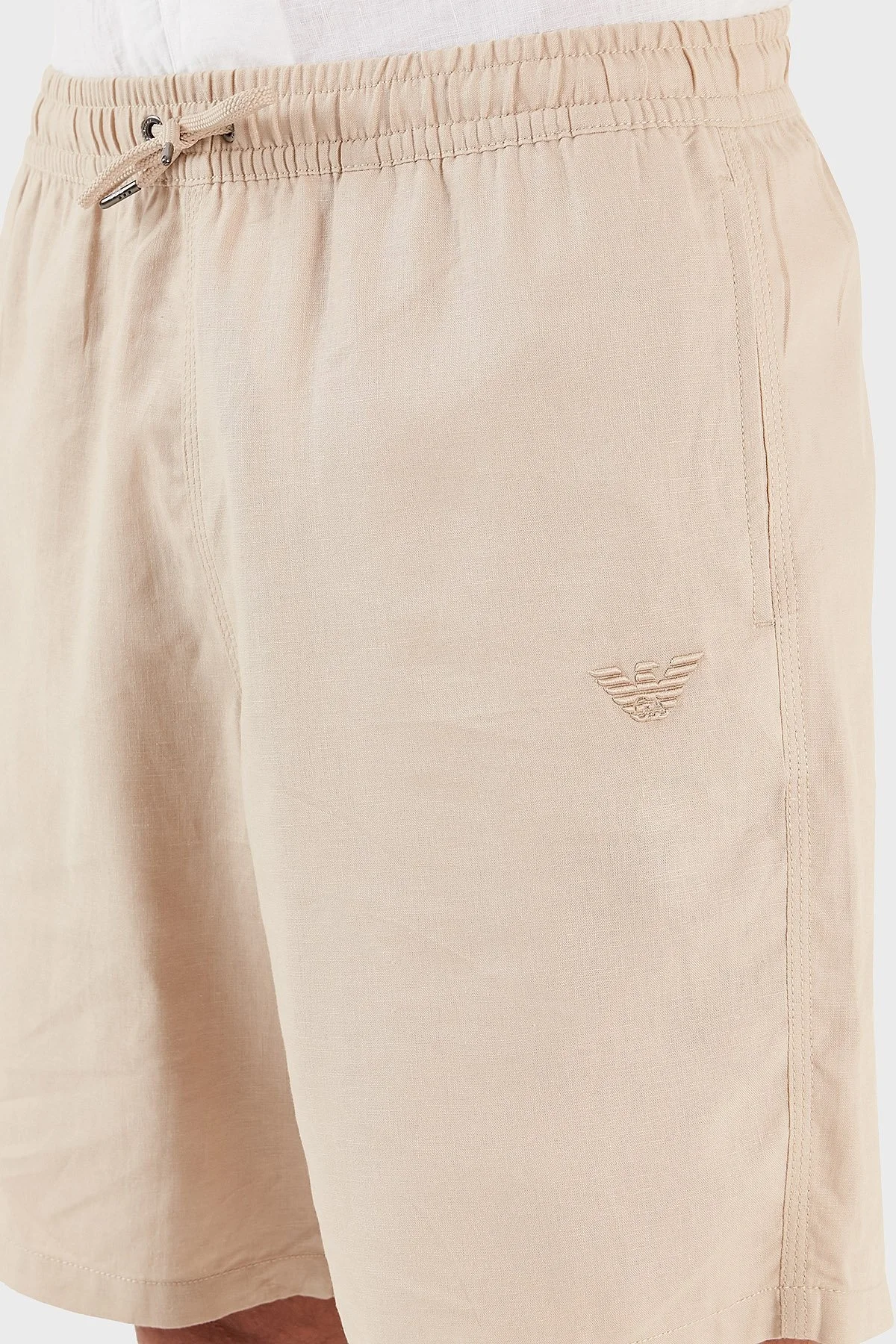 Emporio Armani Keten Karışımlı Regular Fit Cepli Erkek Short 211864 3R467 00051 BEJ - 5