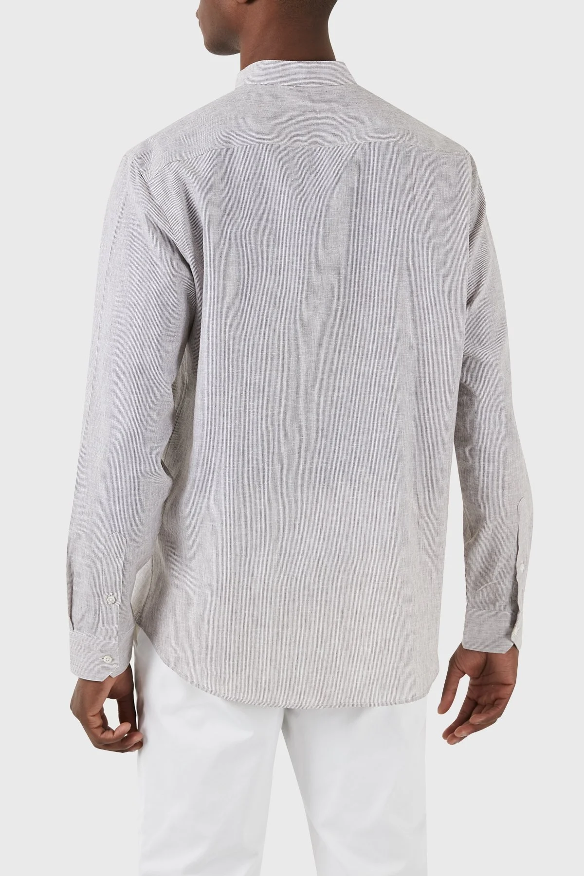 Emporio Armani Keten Karışımlı Regular Fit Erkek Gömlek E31CM3 F1312 440 GRİ - 3