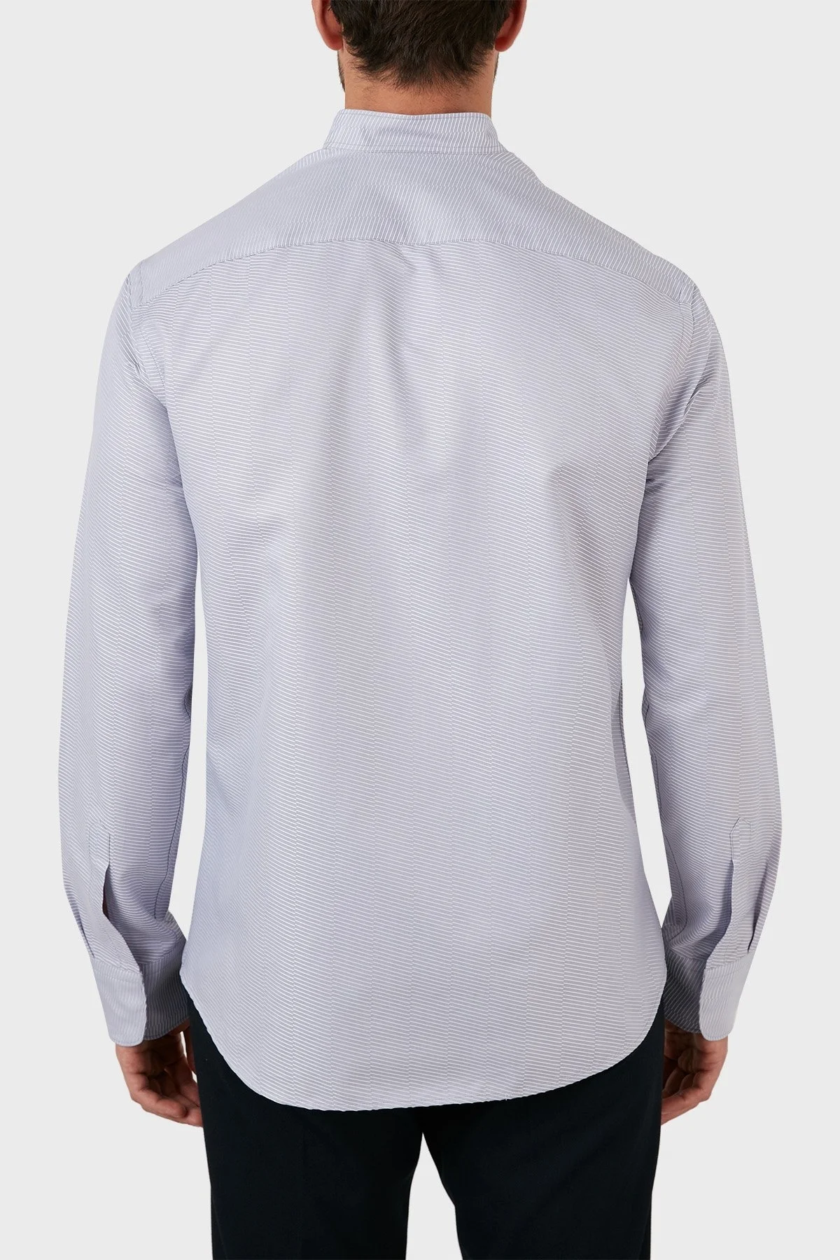 Emporio Armani Keten Regular Fit Hakim Yaka Erkek Gömlek I1SM2L I11F7 039 GRİ - 5