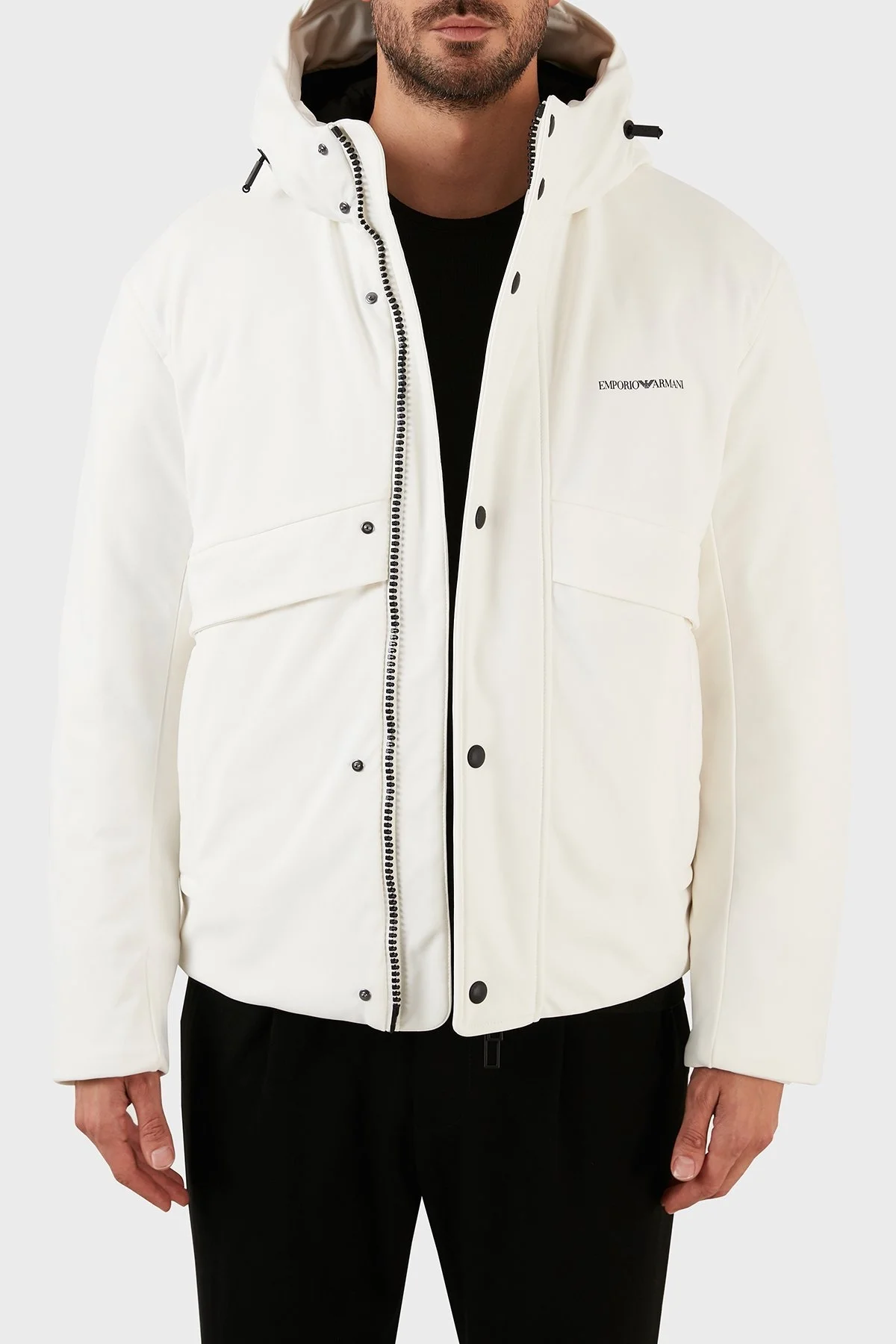 Emporio Armani Konforlu Esnek Kuş Tüyü Dolgulu Şişme Erkek Mont 6L1BR6 1NNHZ 0101 BEYAZ - 4