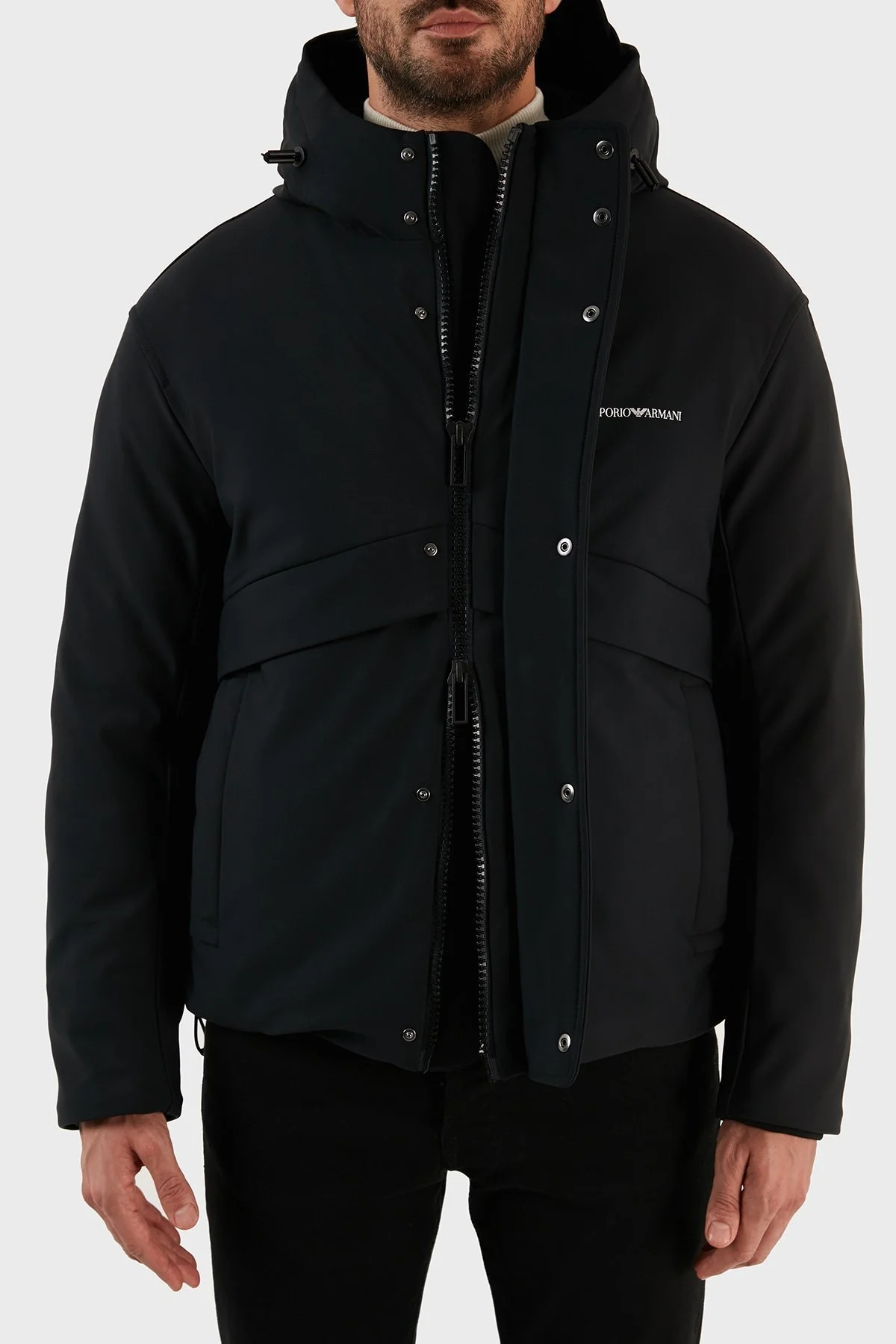 Emporio Armani Konforlu Esnek Kuş Tüyü Dolgulu Şişme Erkek Mont 6L1BR6 1NNHZ 0999 SİYAH - 4