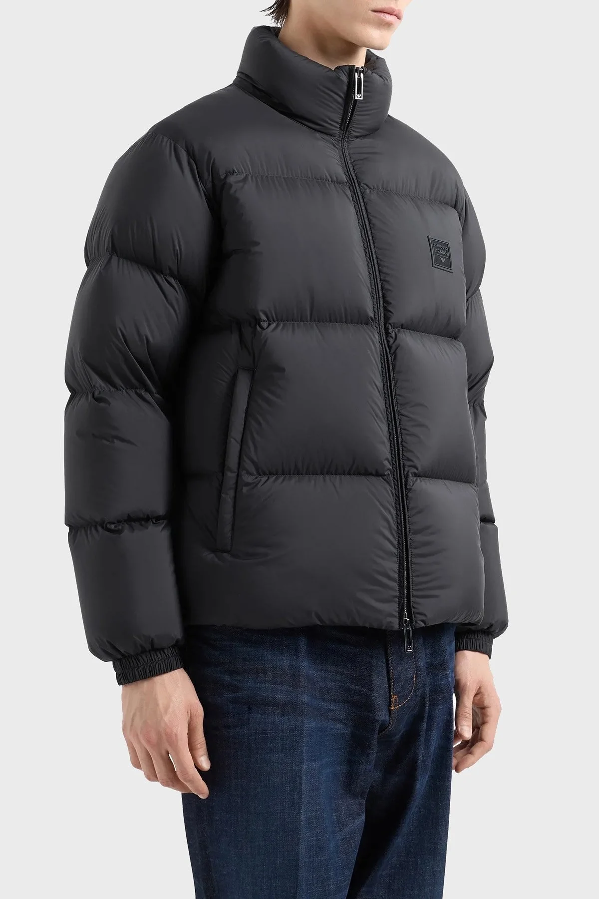 Emporio Armani Kuş Tüyü Dolgulu Regular Fit Dik Yaka Şişme Erkek Mont 6D1BF6 1NQTZ 0999 SİYAH - 3