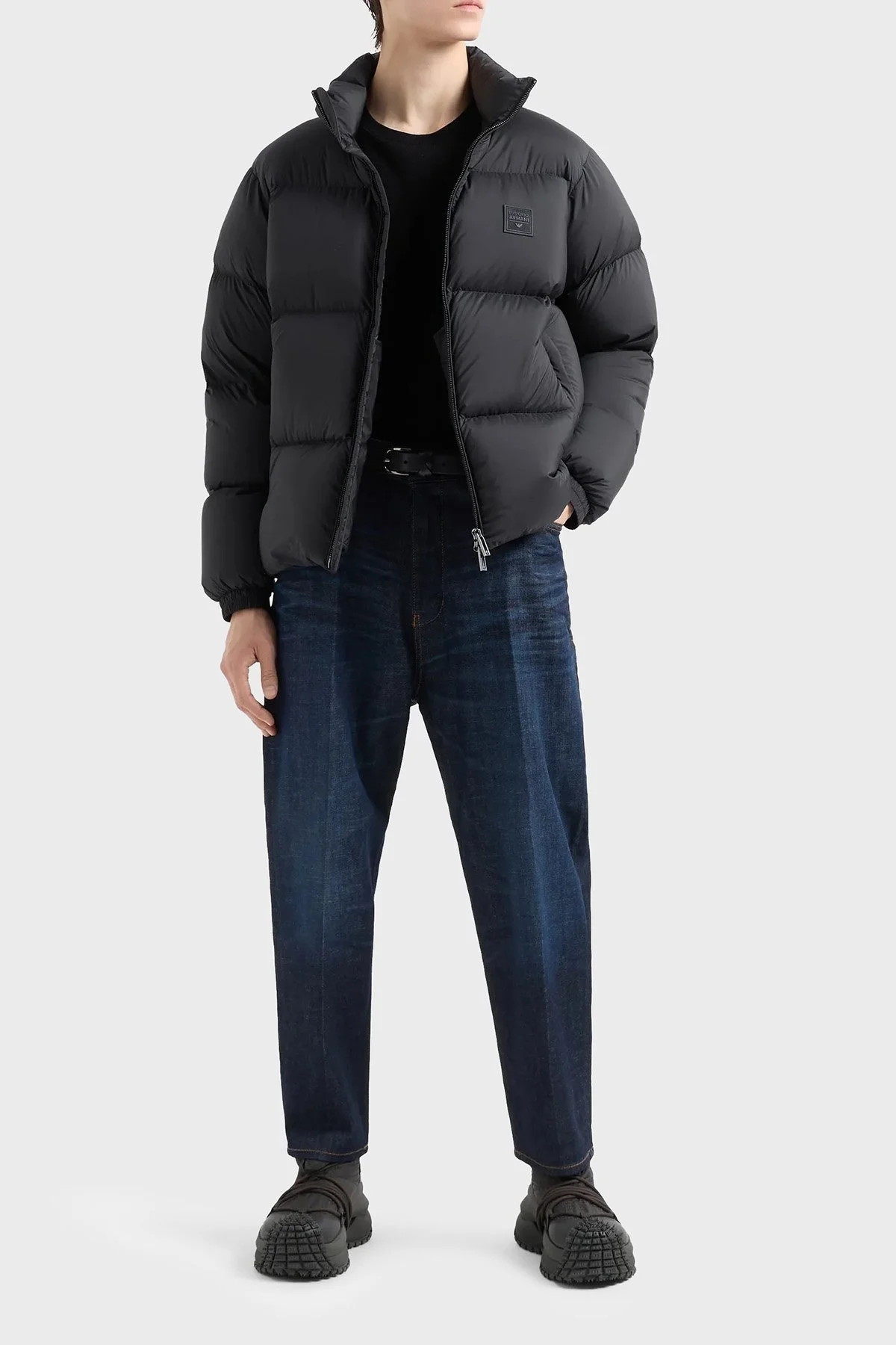 Emporio Armani Kuş Tüyü Dolgulu Regular Fit Dik Yaka Şişme Erkek Mont 6D1BF6 1NQTZ 0999 SİYAH - 9