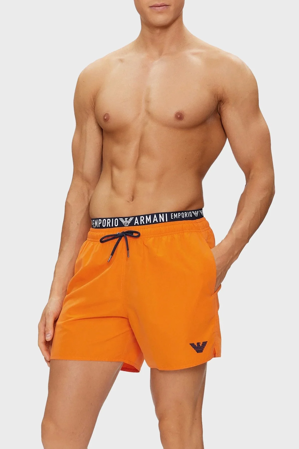 Emporio Armani Logo Bantlı Cepli Erkek Mayo Short 211740 4R432 00262 TURUNCU - 1