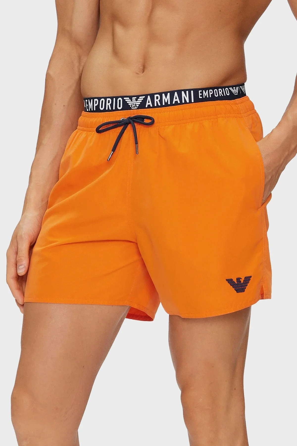 Emporio Armani Logo Bantlı Cepli Erkek Mayo Short 211740 4R432 00262 TURUNCU - 3