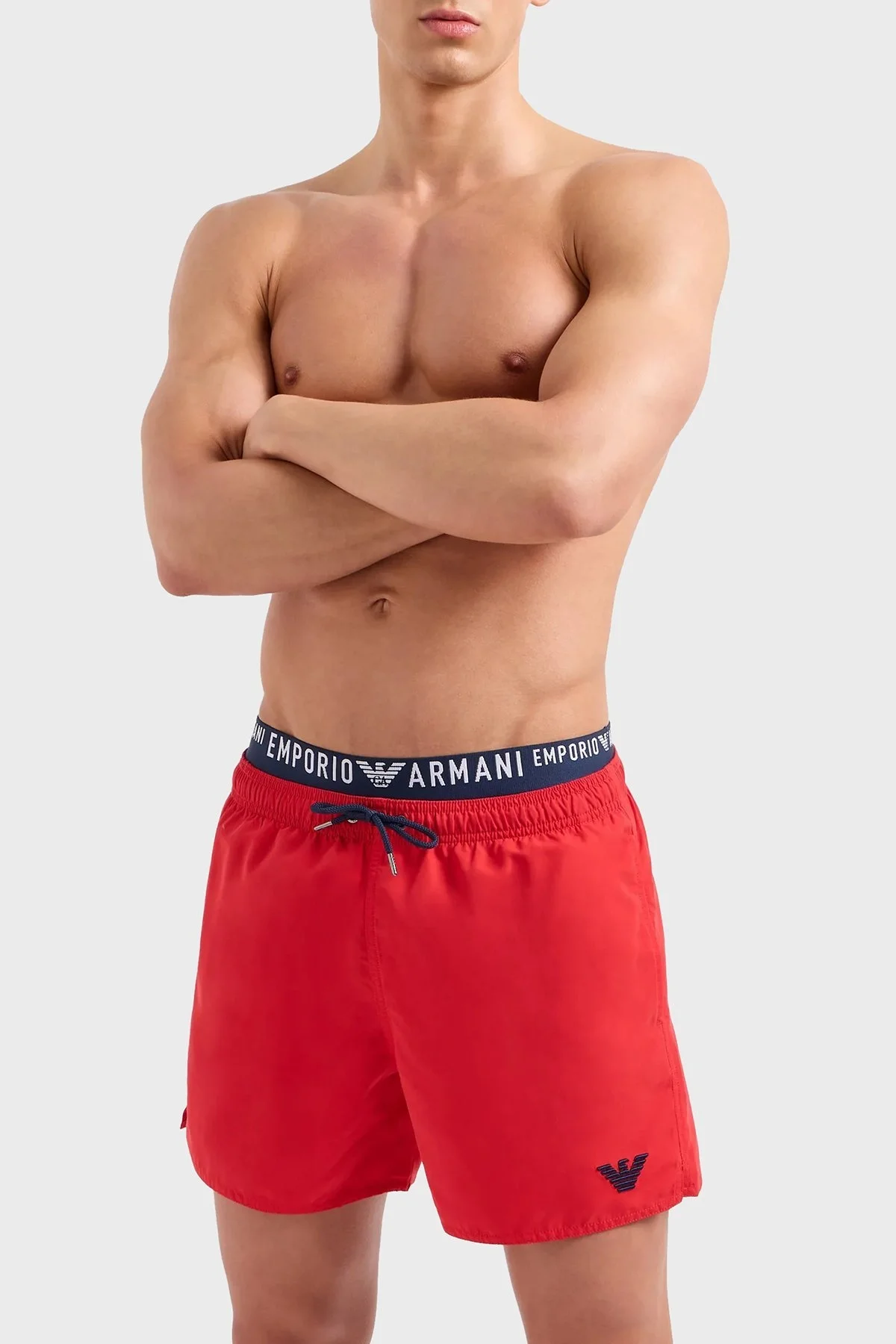 Emporio Armani Logo Bantlı Cepli Erkek Mayo Short 211740 4R432 00774 KIRMIZI - 1