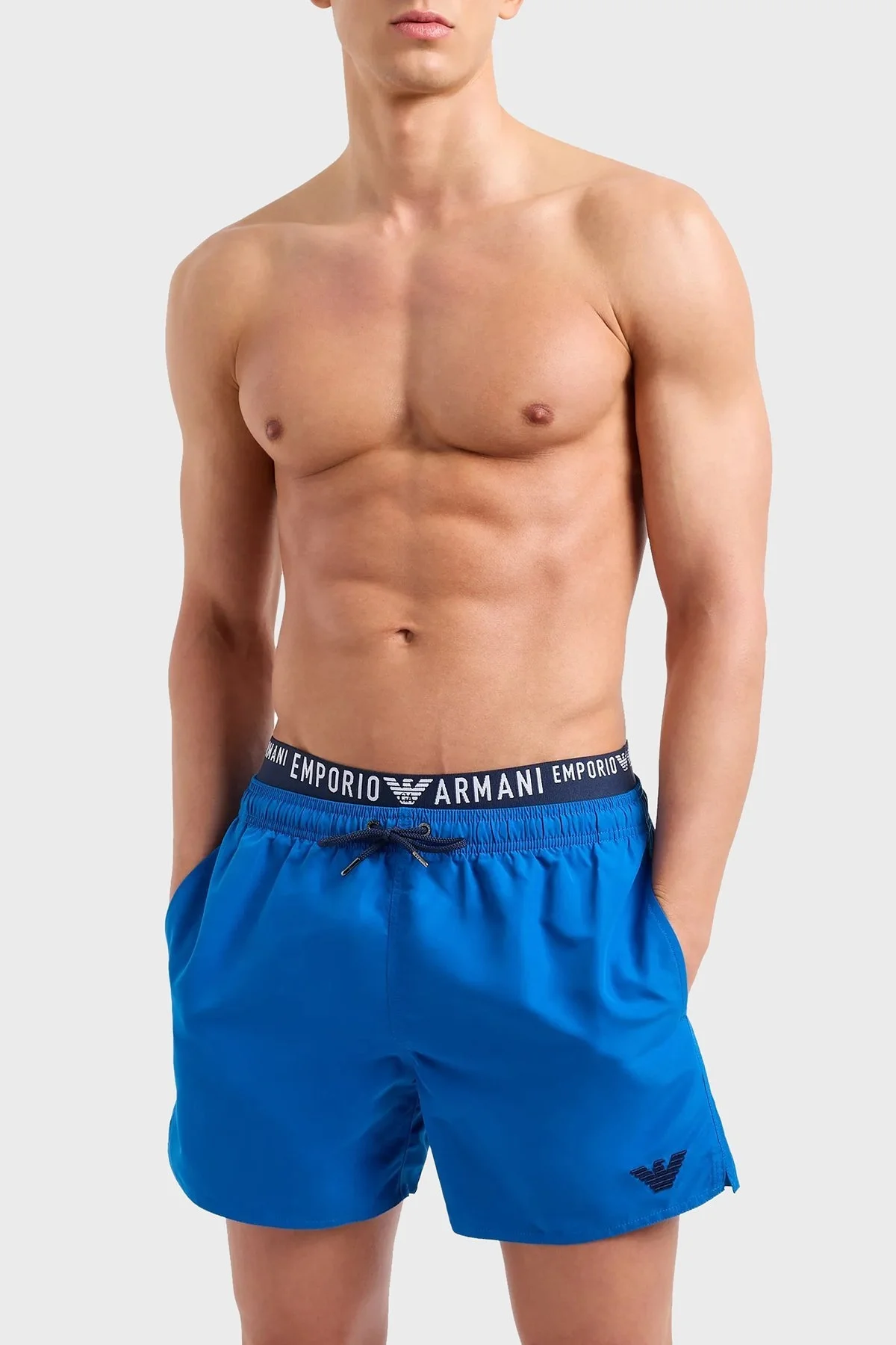 Emporio Armani Logo Bantlı Cepli Erkek Mayo Short 211740 4R432 03233 MAVİ - 5