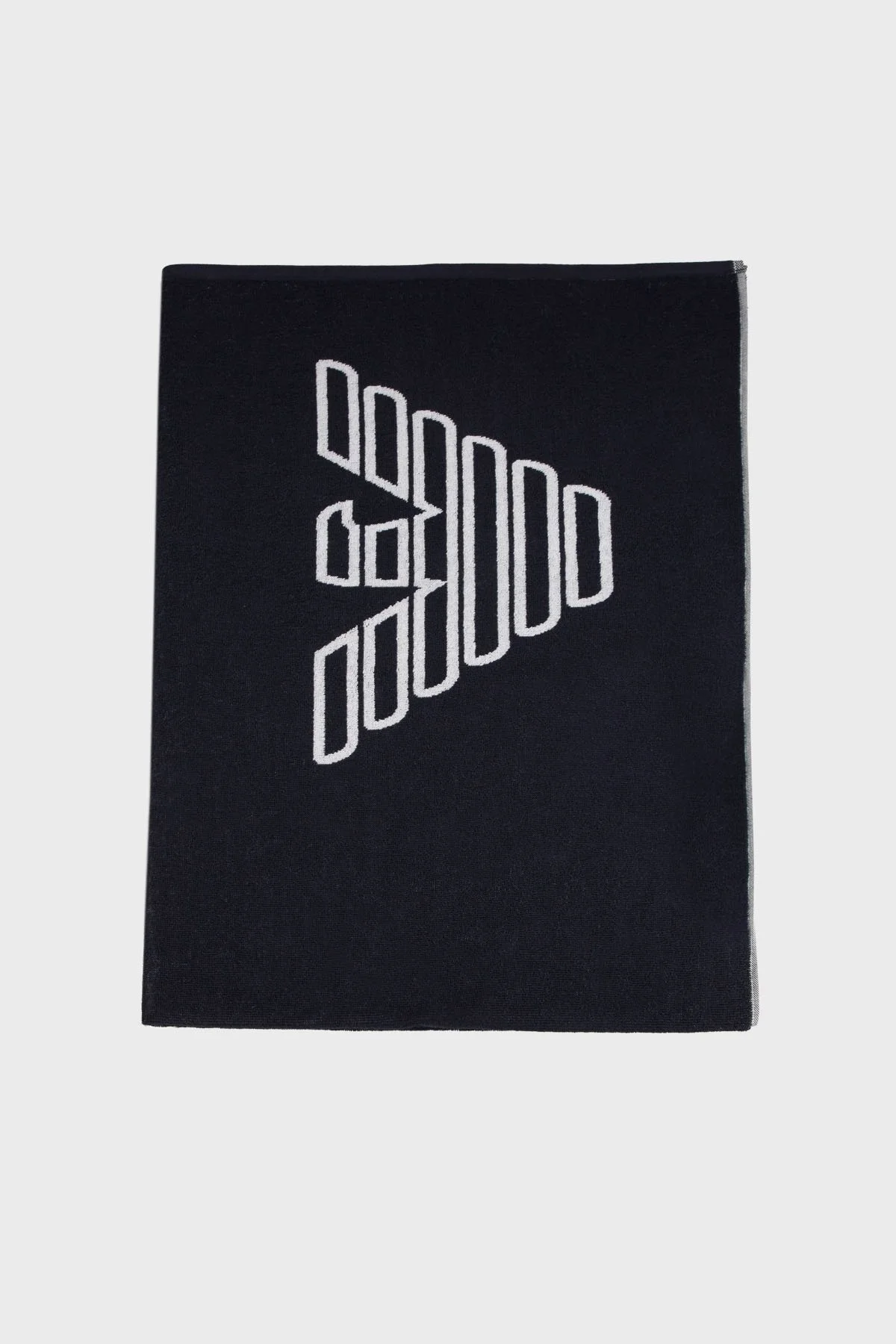 Emporio Armani Logo Baskılı % 100 Pamuk 170 x 102 cm Çift Taraflı Unisex Plaj Havlusu EX000019 AF12331 UB102 LACİVERT - 1