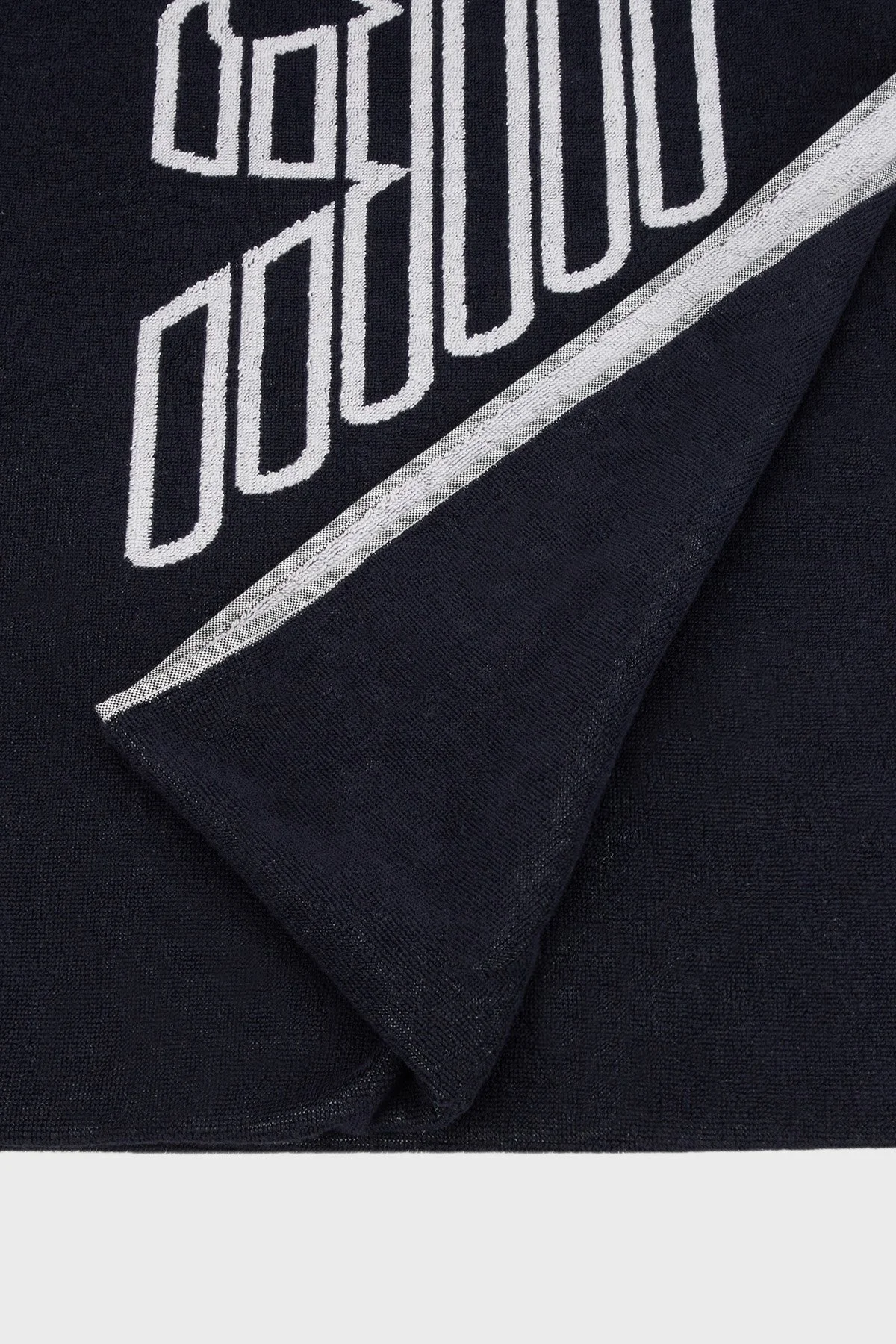 Emporio Armani Logo Baskılı % 100 Pamuk 170 x 102 cm Çift Taraflı Unisex Plaj Havlusu EX000019 AF12331 UB102 LACİVERT - 2