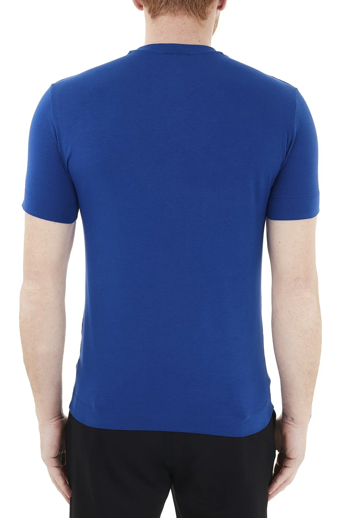 Emporio Armani Logo Baskılı Bisiklet Yaka Pamuklu Erkek T Shirt 3K1TCA 1J11Z 0921 LACİVERT - 2