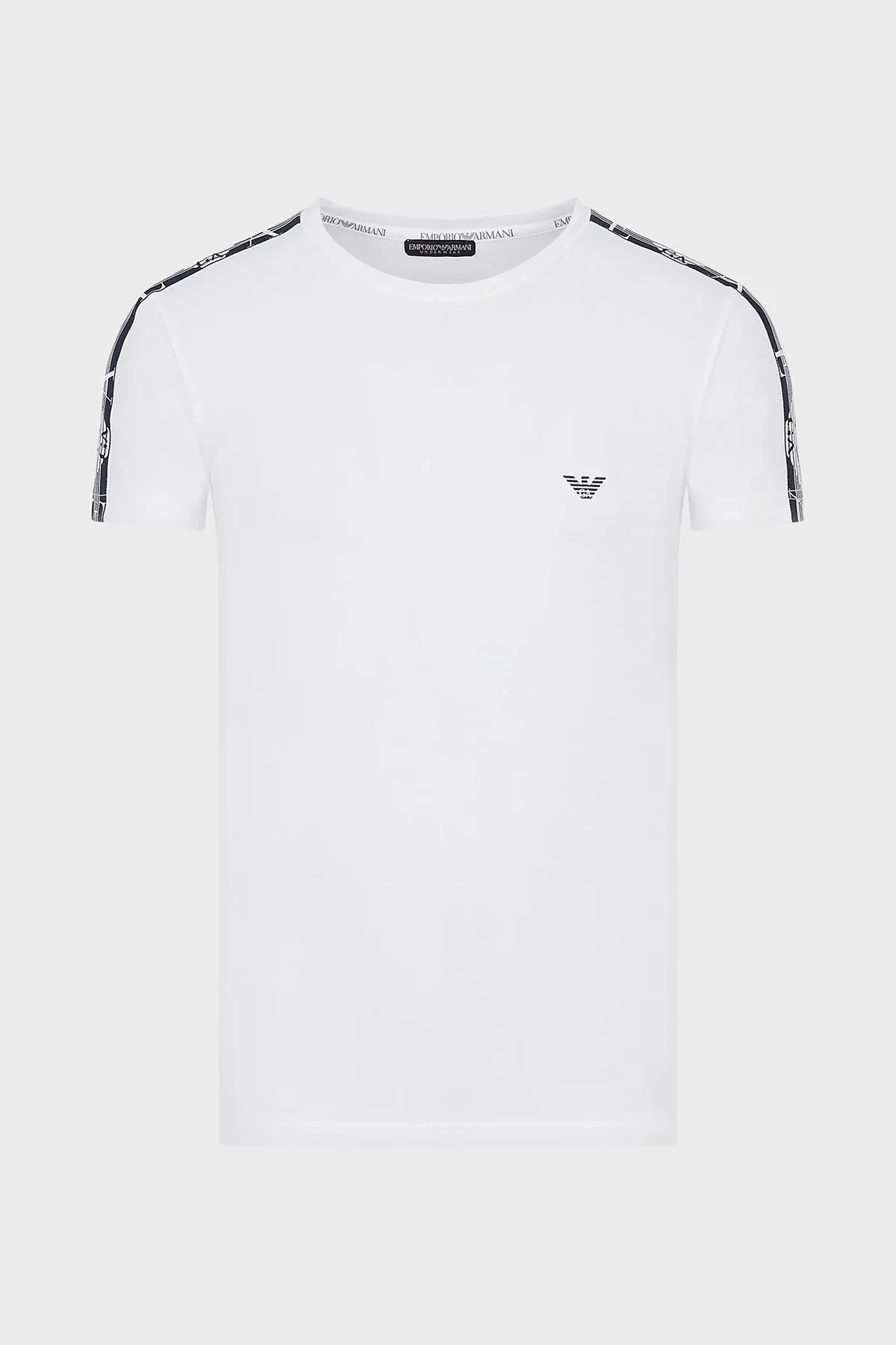 Emporio Armani Logo Baskılı Bisiklet Yaka Pamuklu Slim Fit Erkek T Shirt 111035 3R523 00010 BEYAZ - 3