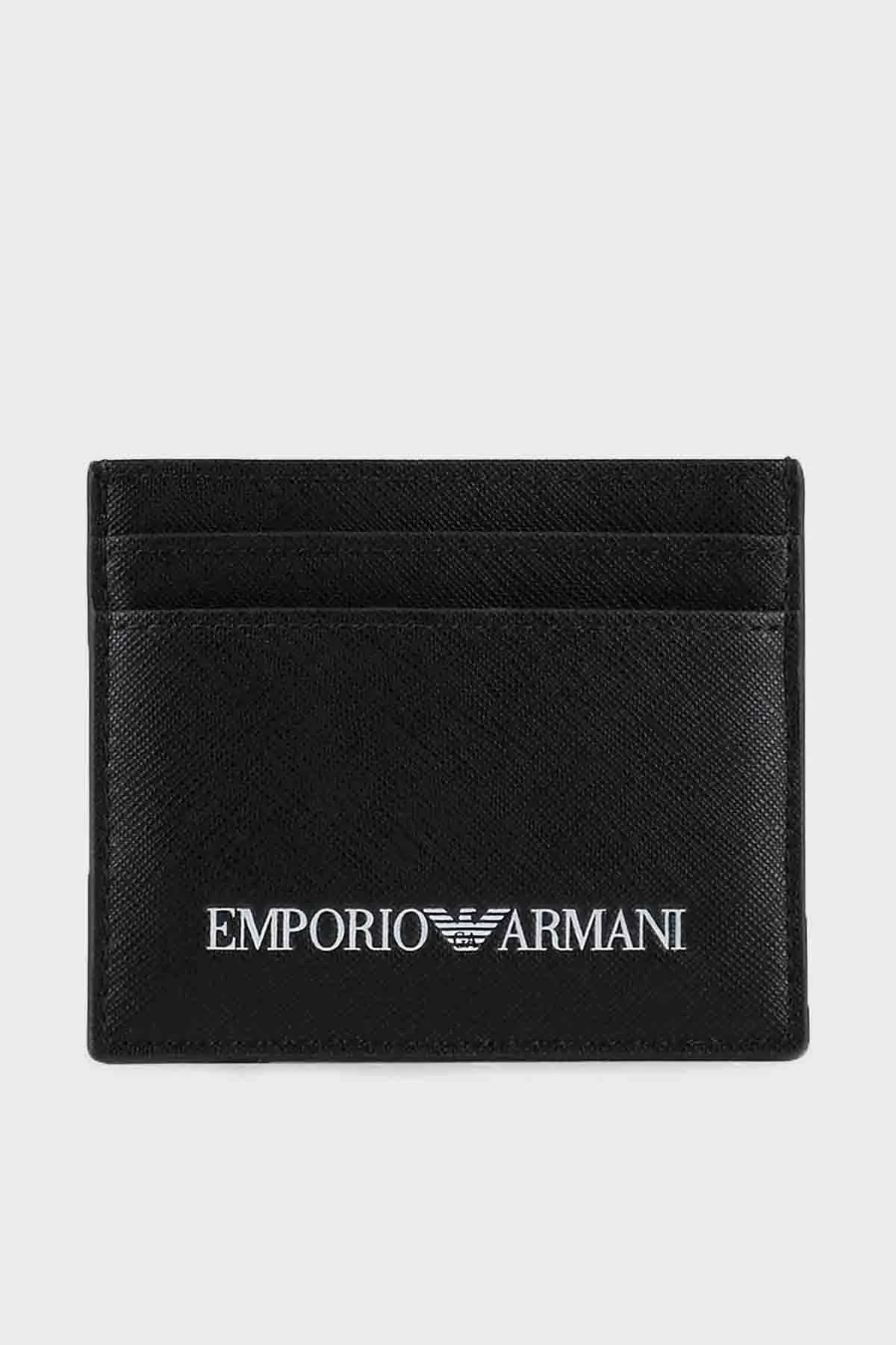 Emporio Armani Logo Baskılı Erkek Kartlık Y4R324 Y020V 81072 SİYAH - 1