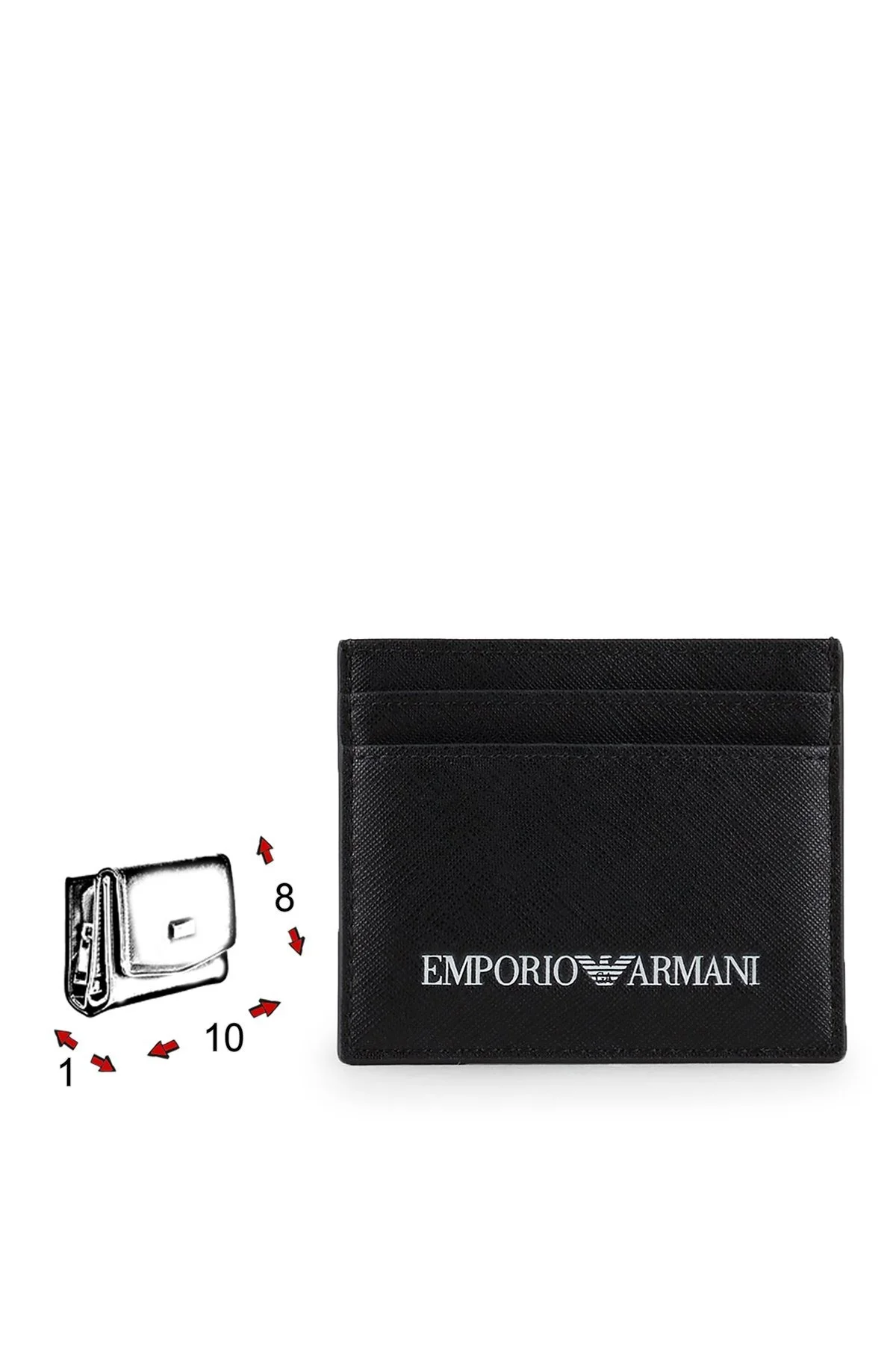 Emporio Armani Logo Baskılı Erkek Kartlık Y4R324 Y020V 81072 SİYAH - 4